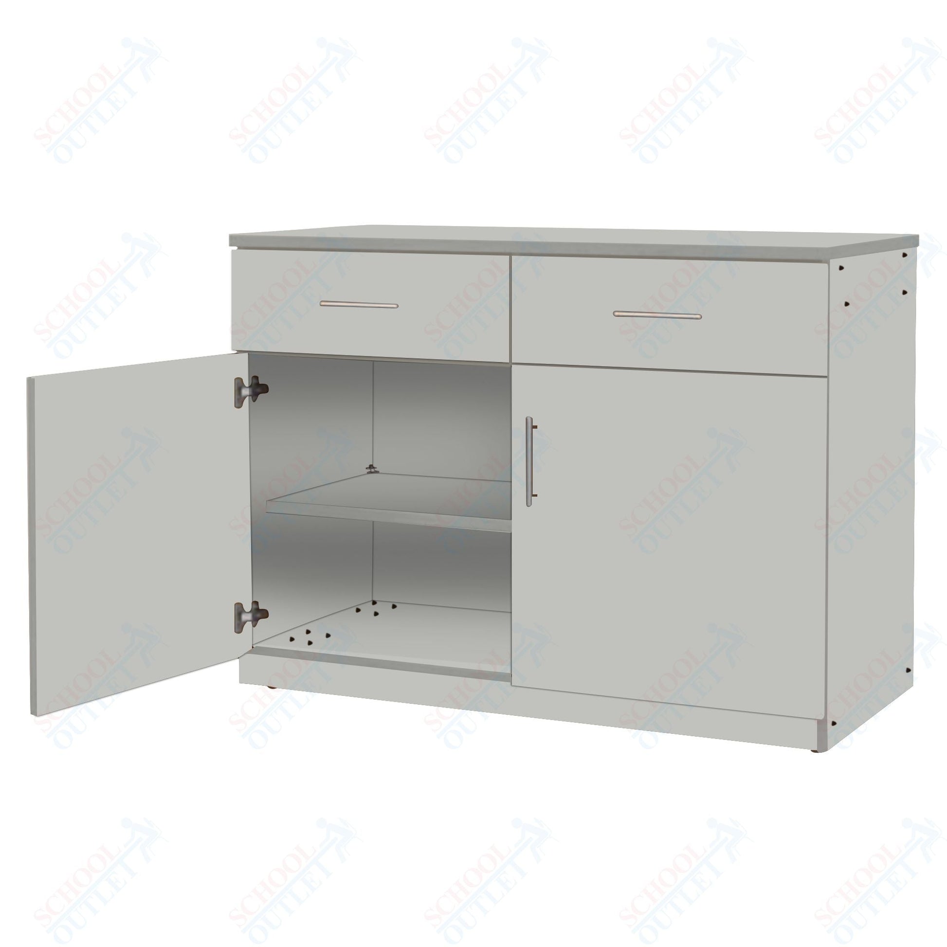 Marco Mobile Base Casegoods Cabinet with 2 Drawer, 2 Doors and 2 Adjustable Shelves - 36"H x 48"W (3302 - 48363) - SchoolOutlet