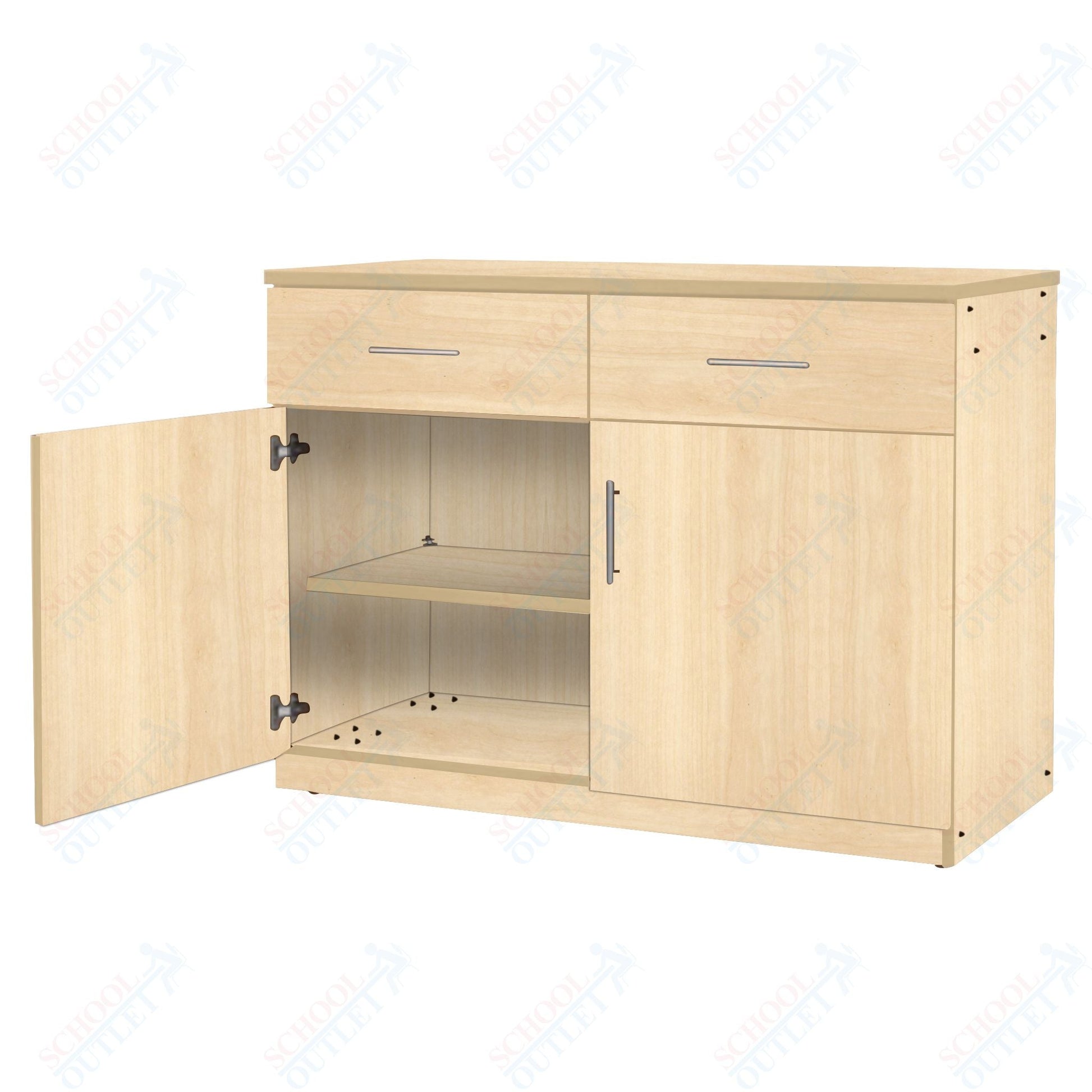 Marco Mobile Base Casegoods Cabinet with 2 Drawer, 2 Doors and 2 Adjustable Shelves - 36"H x 48"W (3302 - 48363) - SchoolOutlet