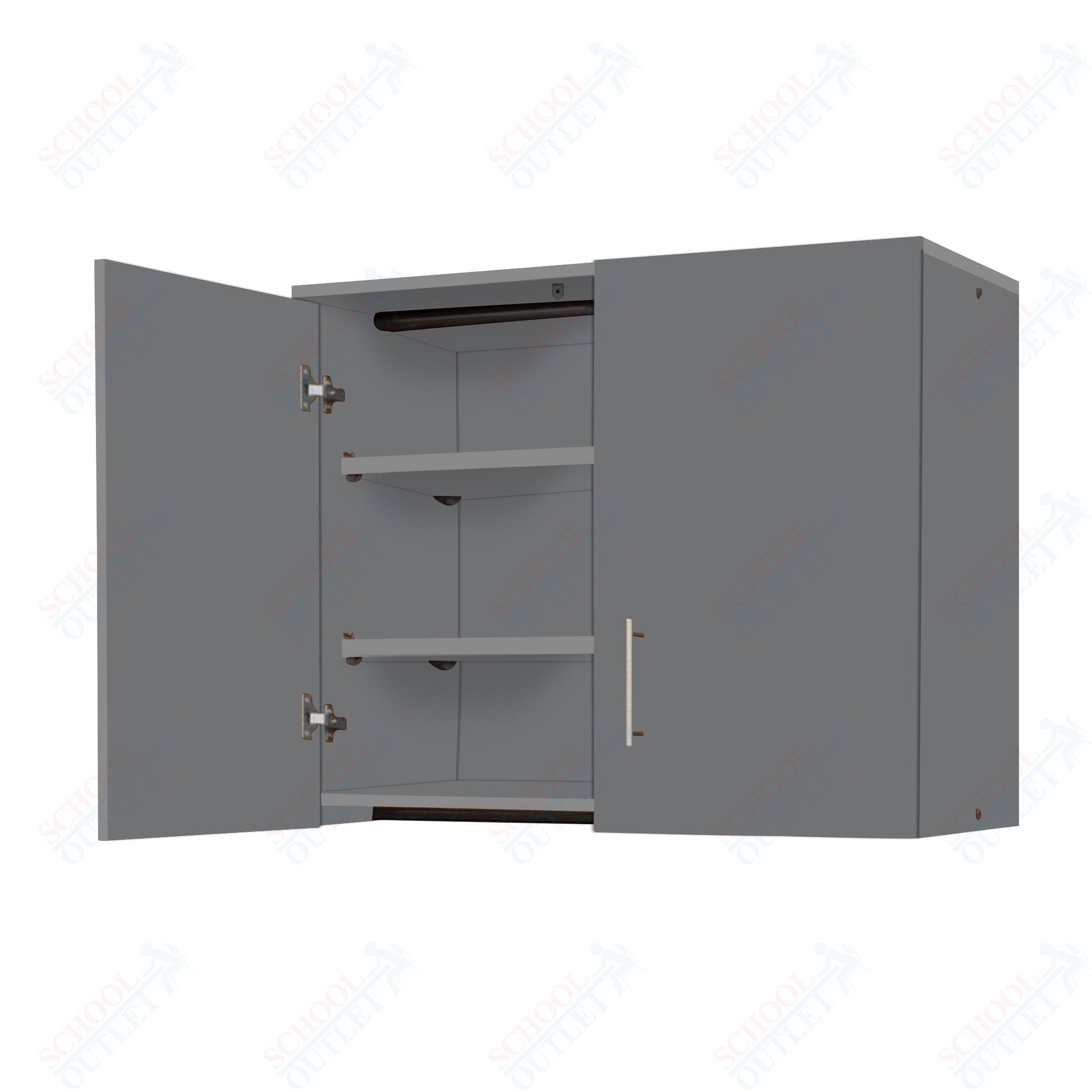 Marco Mobile Base Casegoods Wall Cabinet with Divider, 2 Doors and 4 Adjustable Shelves - 30"H x 48"W (3322 - 48301) - SchoolOutlet