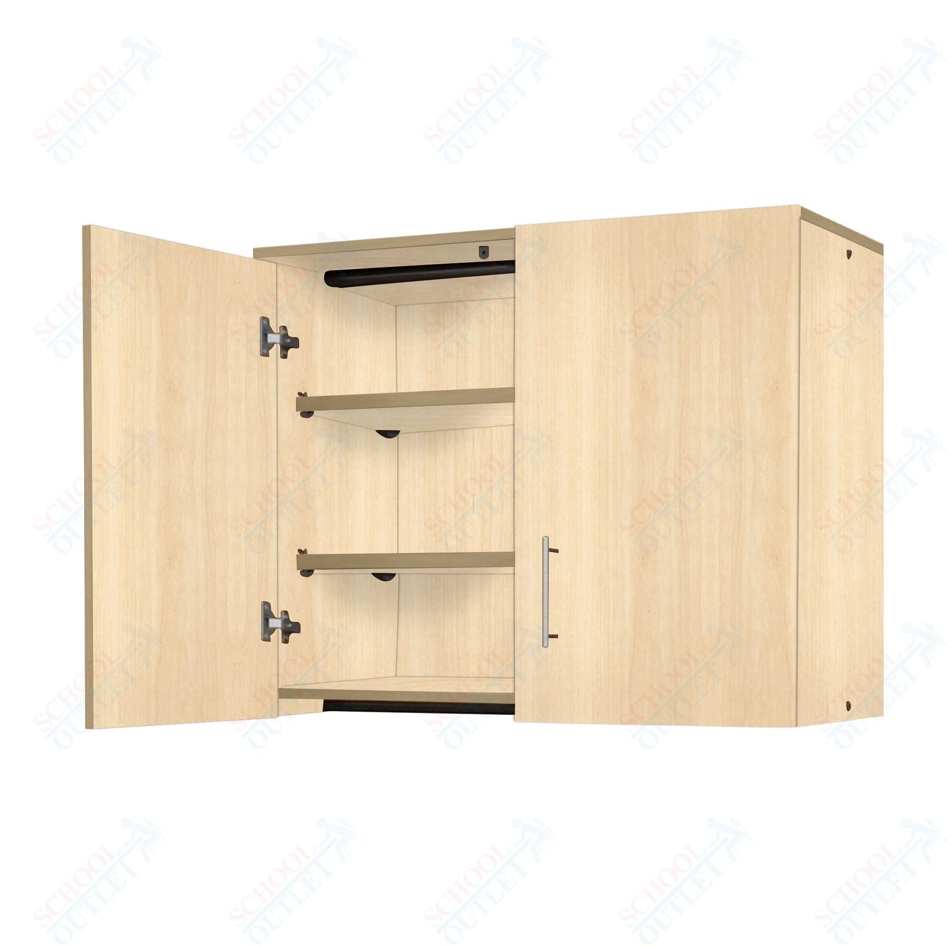 Marco Mobile Base Casegoods Wall Cabinet with Divider, 2 Doors and 4 Adjustable Shelves - 30"H x 48"W (3322 - 48301) - SchoolOutlet