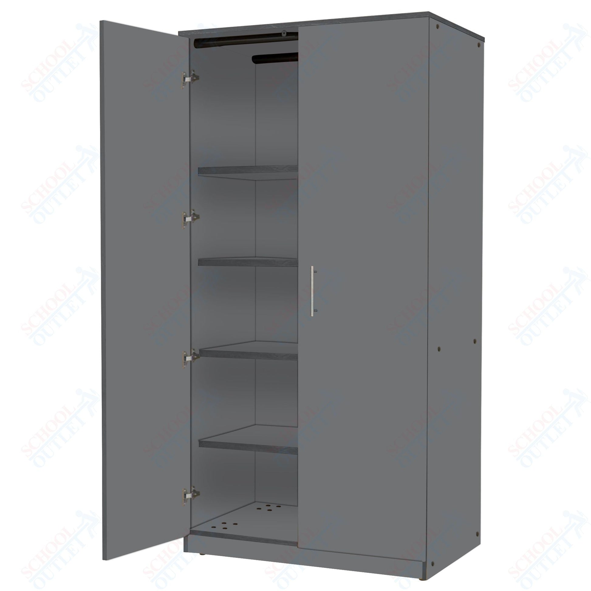 Marco Mobile General Storage Tall Cabinet with Doors, 4 Adjustable Shelves - 72"H x 36"W x 30"D (3331 - 36724) - SchoolOutlet