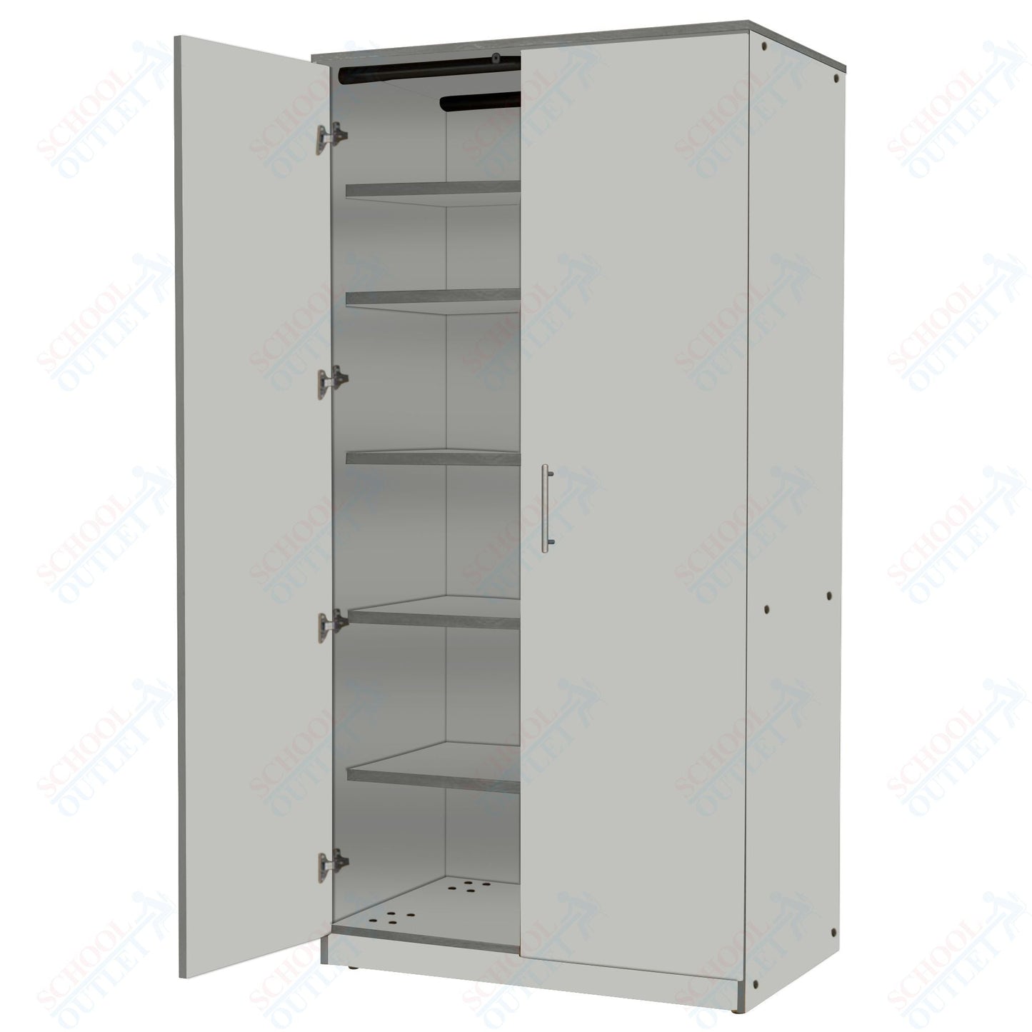 Marco Mobile General Storage Tall Cabinet with Doors, 5 Adjustable Shelves - 84"H x 48"W x 24"D (3331 - 48843) - SchoolOutlet