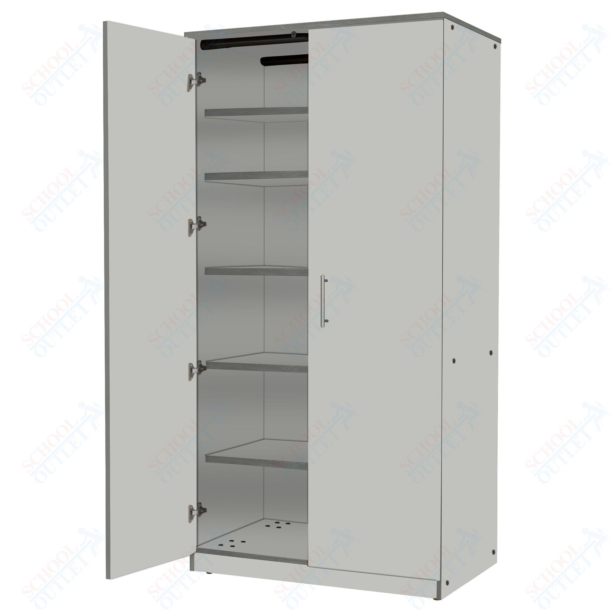 Marco Mobile General Storage Tall Cabinet with Doors, 5 Adjustable Shelves - 84"H x 48"W x 24"D (3331 - 48843) - SchoolOutlet