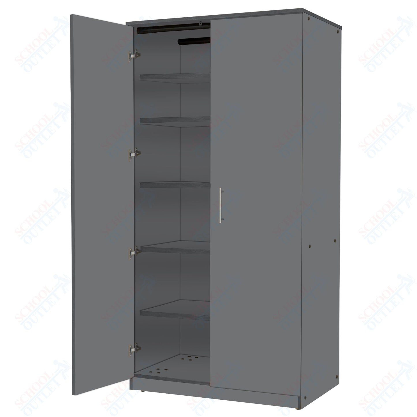 Marco Mobile General Storage Tall Cabinet with Doors, 5 Adjustable Shelves - 84"H x 48"W x 24"D (3331 - 48843) - SchoolOutlet