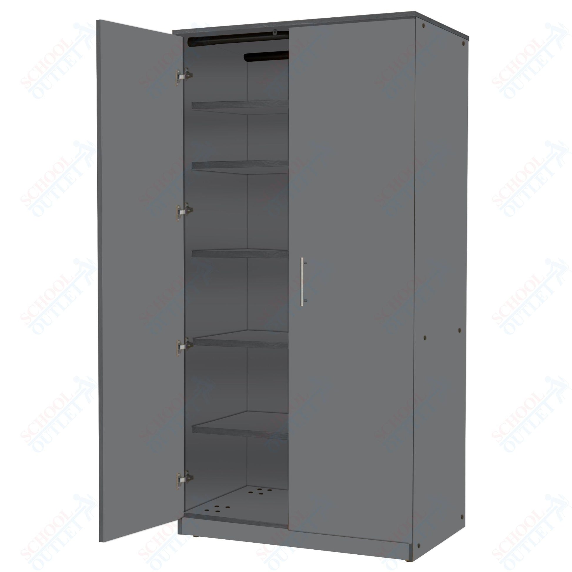 Marco Mobile General Storage Tall Cabinet with Doors, 5 Adjustable Shelves - 84"H x 48"W x 24"D (3331 - 48843) - SchoolOutlet
