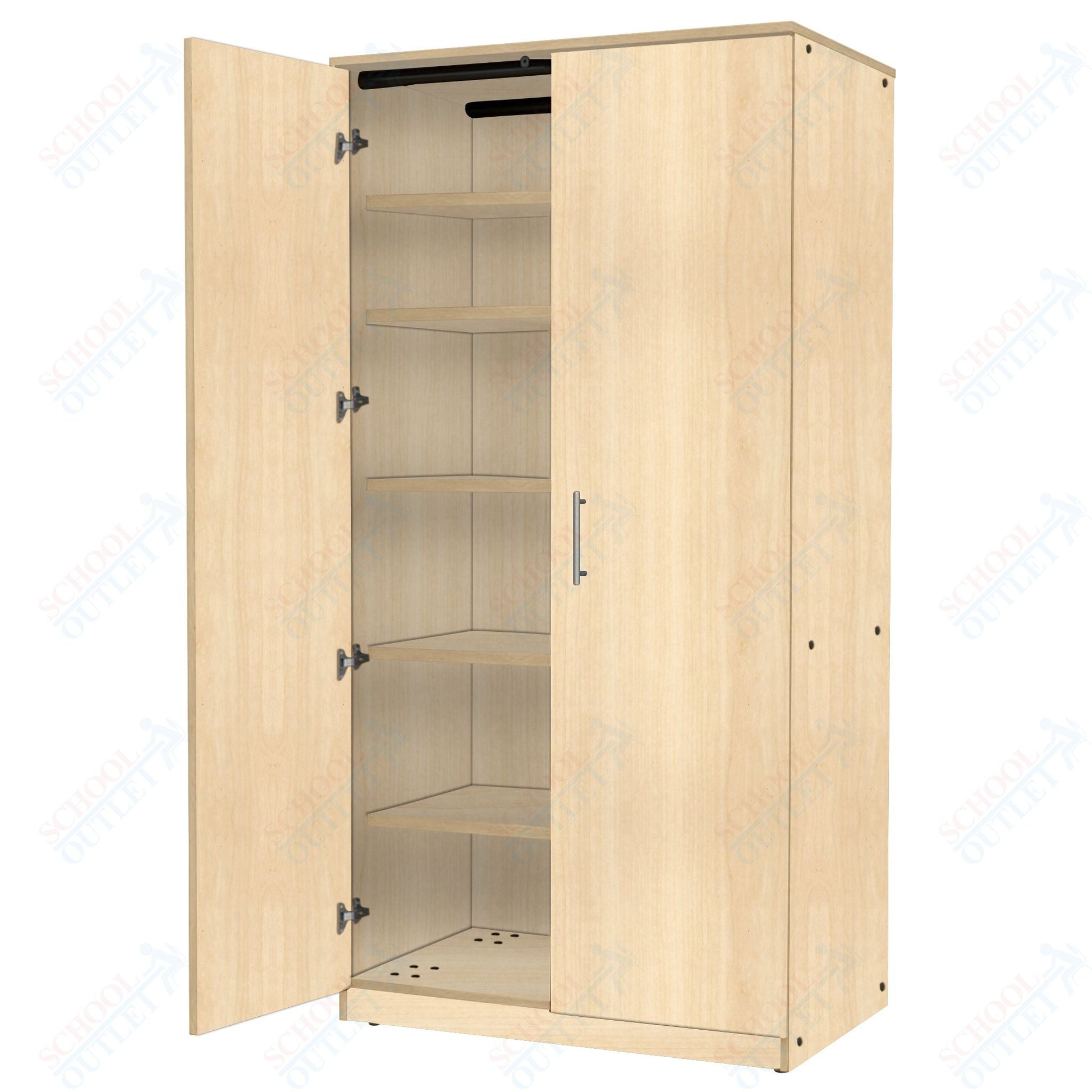 Marco Mobile General Storage Tall Cabinet with Doors, 5 Adjustable Shelves - 84"H x 48"W x 24"D (3331 - 48843) - SchoolOutlet