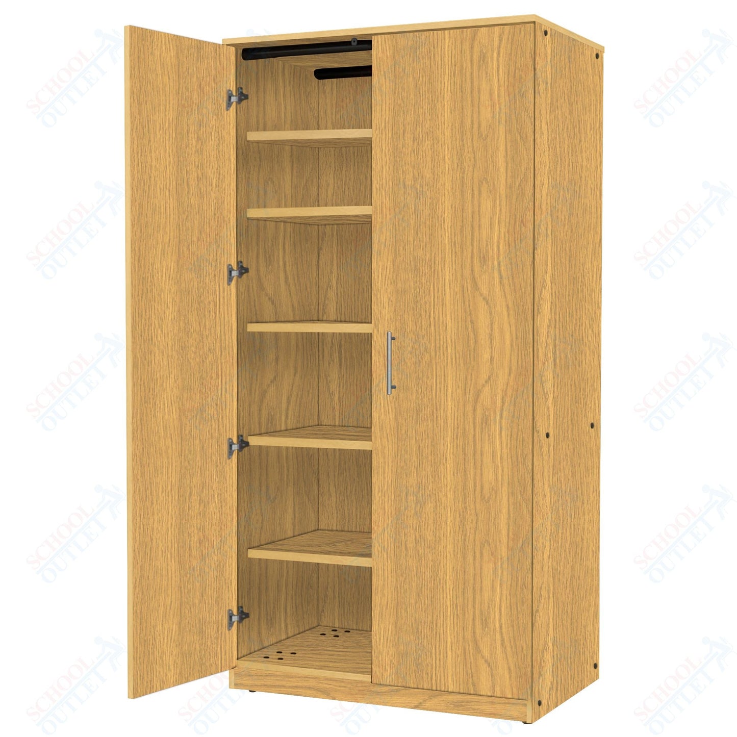 Marco Mobile General Storage Tall Cabinet with Doors, 5 Adjustable Shelves - 84"H x 48"W x 24"D (3331 - 48843) - SchoolOutlet