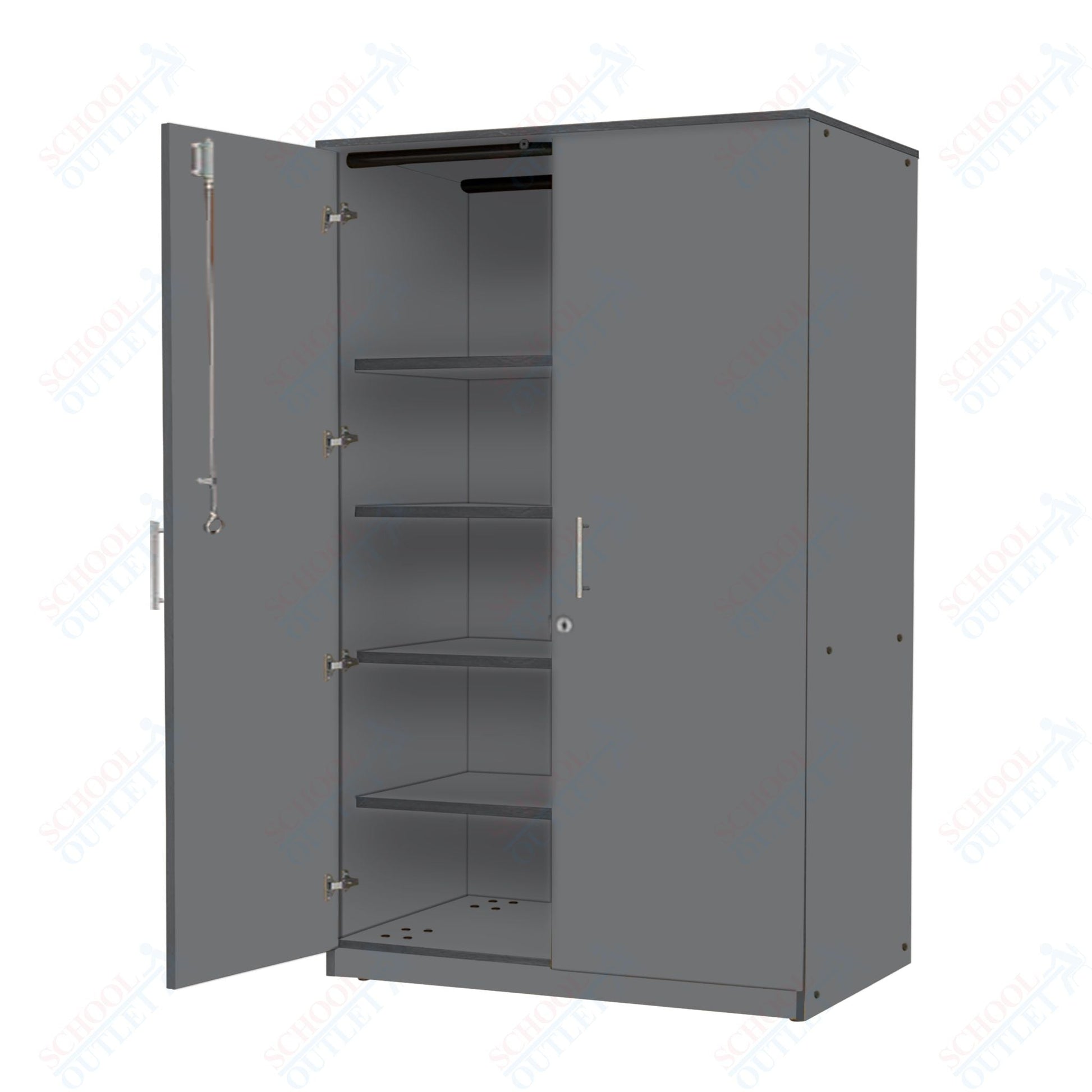 Marco Mobile Tall Cabinet, Doors, 1 Fixed, 3 Adjustable Shelves - 72"H x 48"W x 30"D (3332 - 48724) - SchoolOutlet