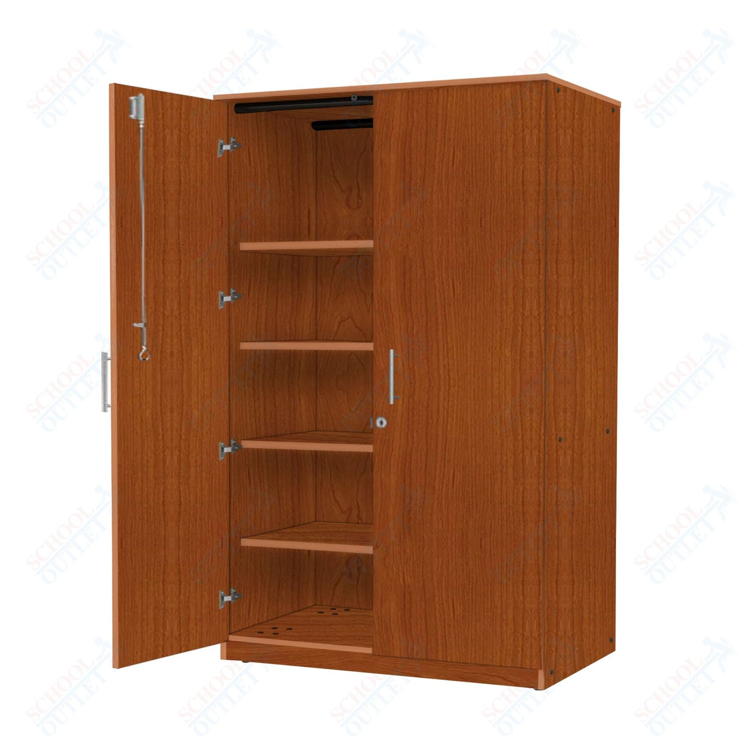 Marco Mobile Tall Cabinet, Doors, 1 Fixed, 3 Adjustable Shelves - 72"H x 48"W x 30"D (3332 - 48724) - SchoolOutlet