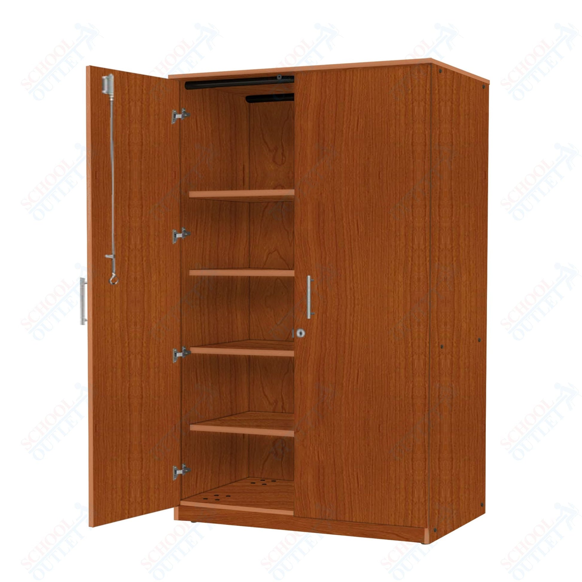 Marco Mobile Tall Cabinet, Doors, 1 Fixed, 3 Adjustable Shelves - 72"H x 48"W x 30"D (3332 - 48724) - SchoolOutlet