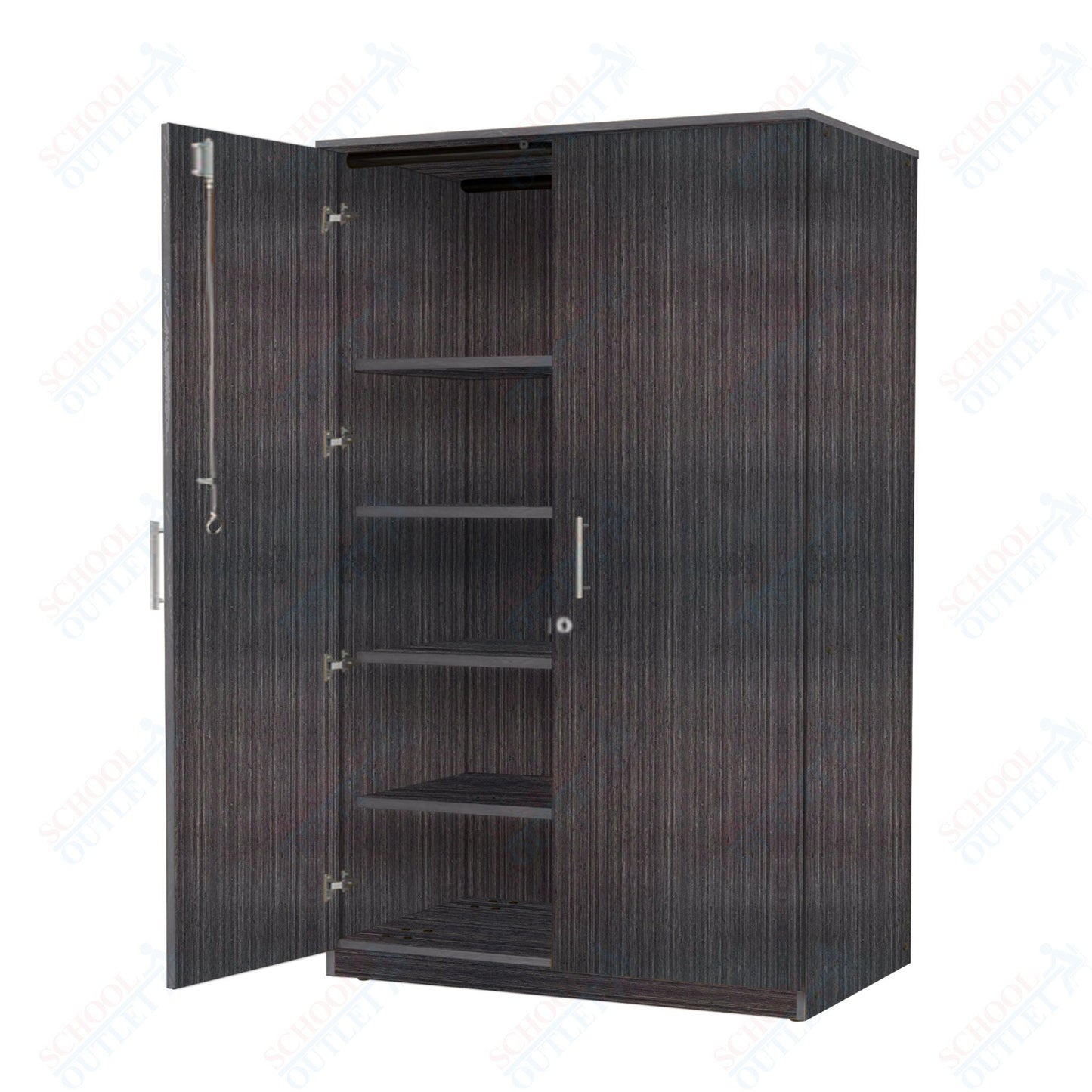 Marco Mobile Tall Cabinet, Doors, 1 Fixed, 3 Adjustable Shelves - 72"H x 48"W x 30"D (3332 - 48724) - SchoolOutlet