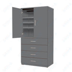 Marco Mobile Tall Cabinet, Doors, 4 Drawers, 3 Adjustable Shelves - 84
