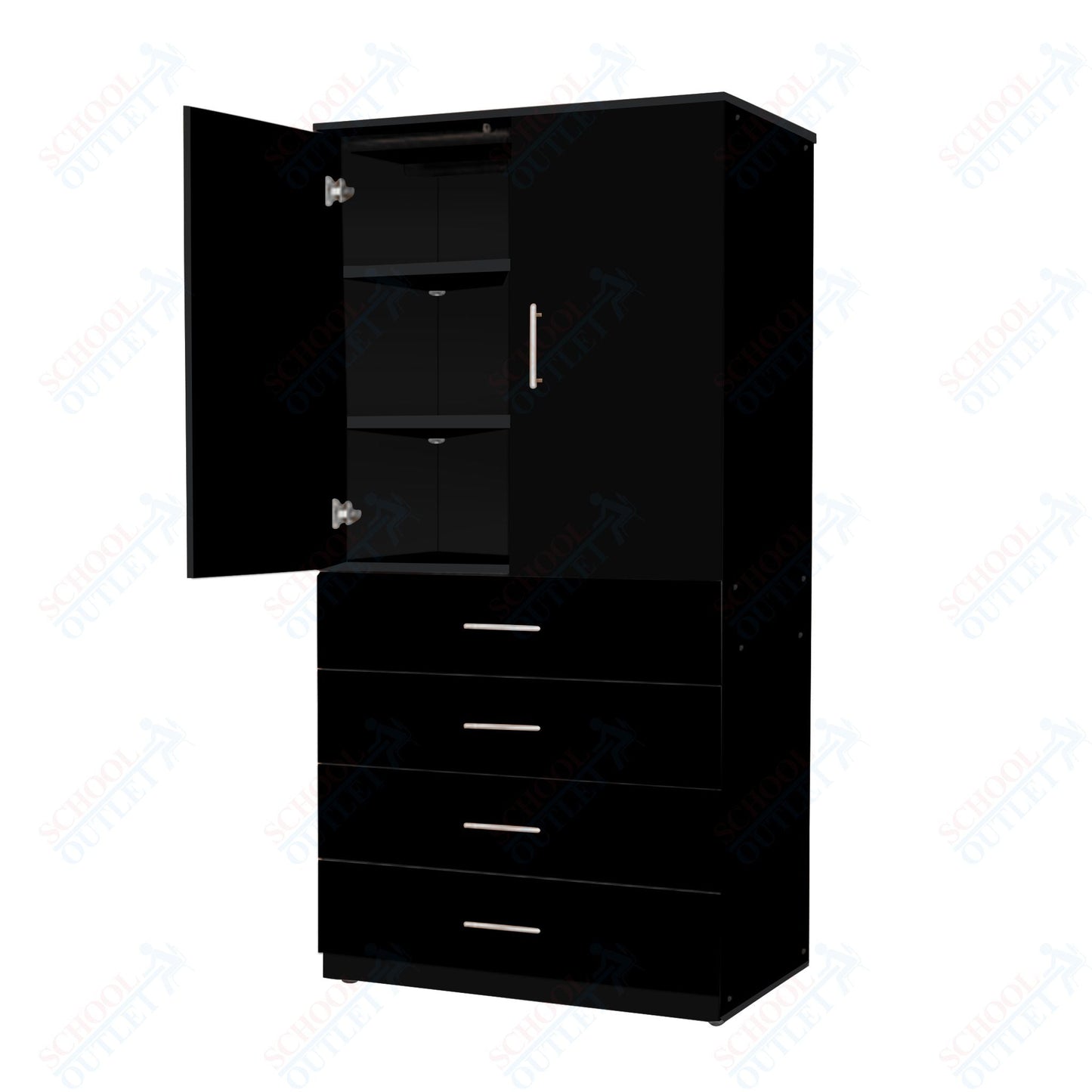 Marco Mobile Tall Cabinet, Doors, 4 Drawers, 2 Adjustable Shelves - 72"H x 48"W x 24"D (3333 - 48723) - SchoolOutlet