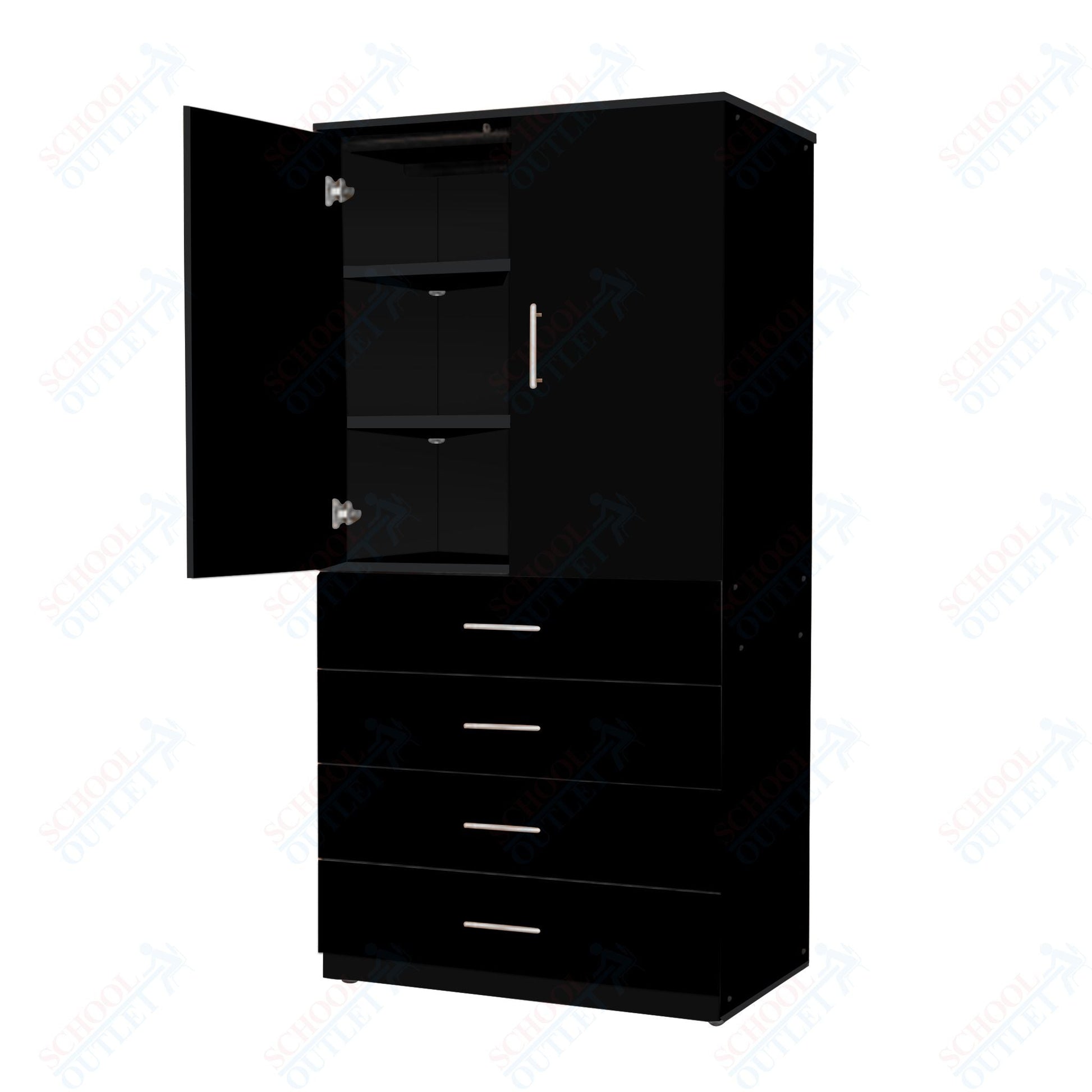 Marco Mobile Tall Cabinet, Doors, 4 Drawers, 2 Adjustable Shelves - 72"H x 48"W x 24"D (3333 - 48723) - SchoolOutlet