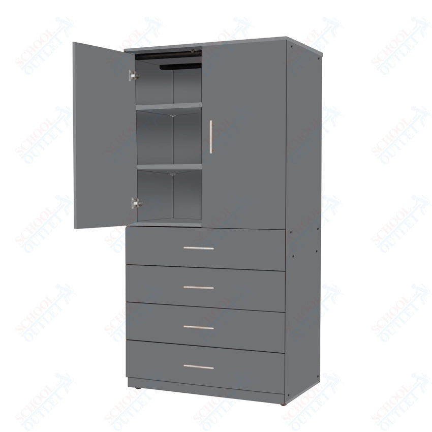 Marco Mobile Tall Cabinet, Doors, 4 Drawers, 2 Adjustable Shelves - 72"H x 48"W x 24"D (3333 - 48723) - SchoolOutlet