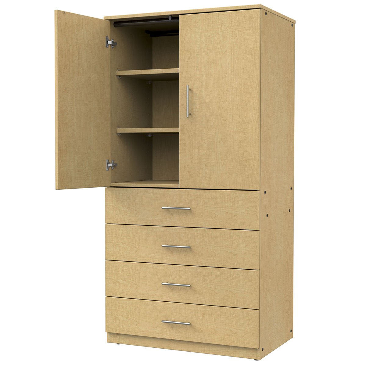 Marco Mobile Tall Cabinet, Doors, 4 Drawers, 2 Adjustable Shelves - 72"H x 48"W x 24"D (3333 - 48723) - SchoolOutlet