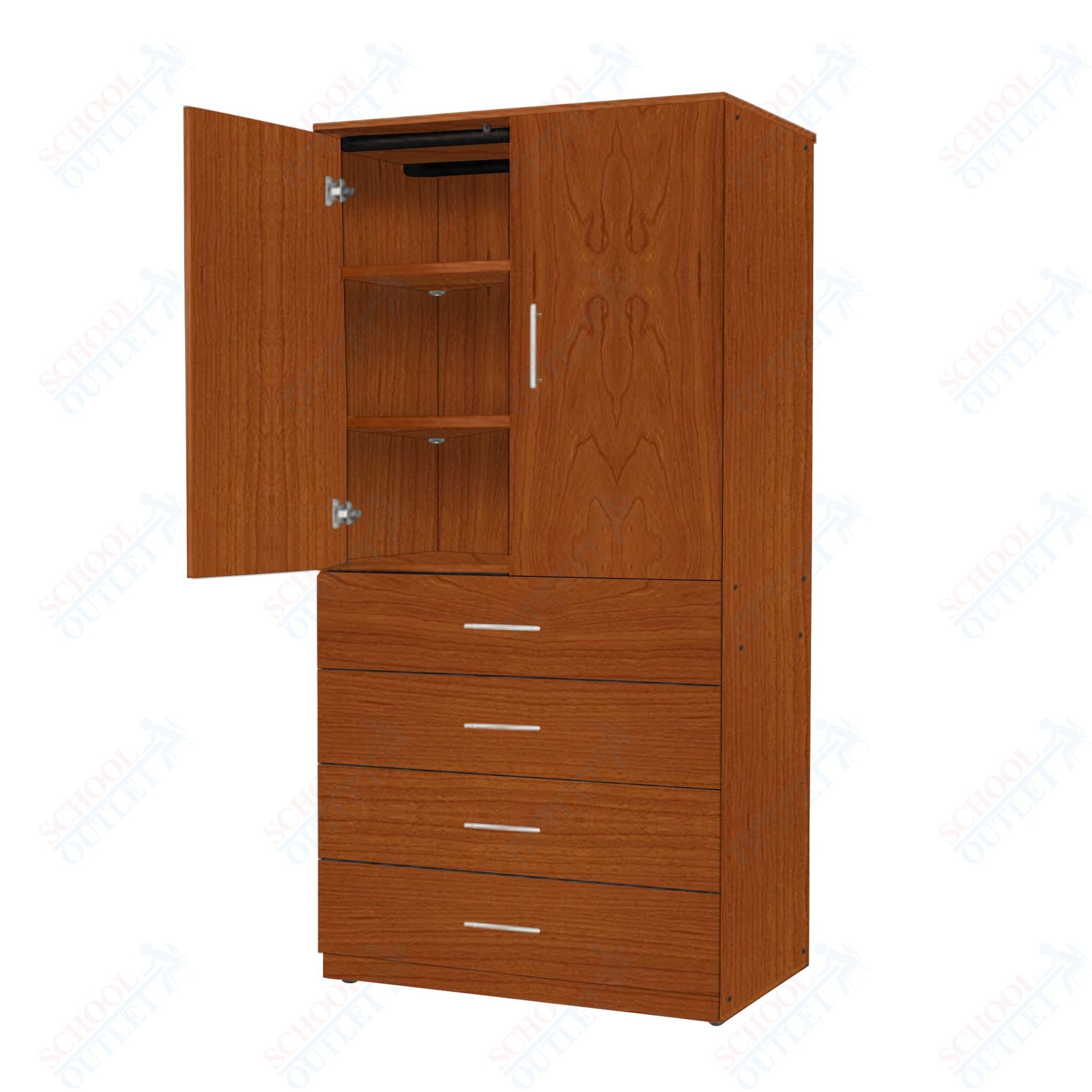 Marco Mobile Tall Cabinet, Doors, 4 Drawers, 2 Adjustable Shelves - 72"H x 48"W x 24"D (3333 - 48723) - SchoolOutlet
