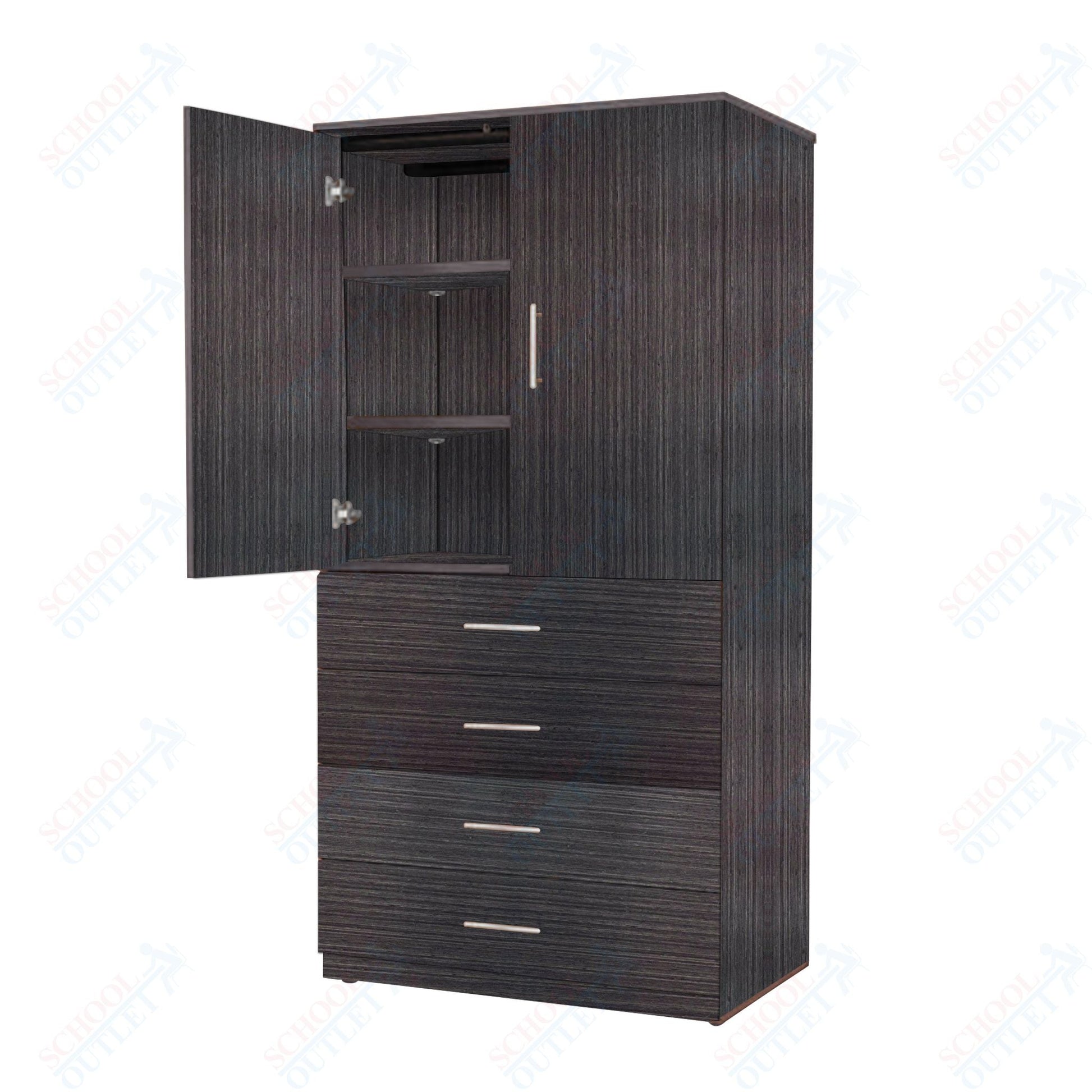 Marco Mobile Tall Cabinet, Doors, 4 Drawers, 2 Adjustable Shelves - 72"H x 48"W x 24"D (3333 - 48723) - SchoolOutlet