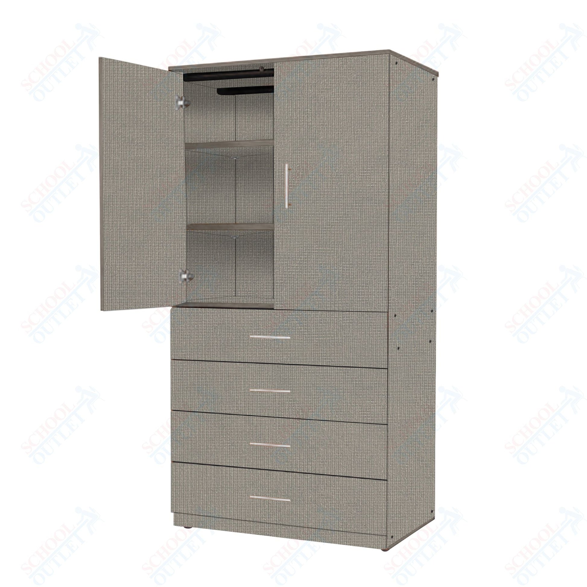 Marco Mobile Tall Cabinet, Doors, 4 Drawers, 2 Adjustable Shelves - 72"H x 48"W x 24"D (3333 - 48723) - SchoolOutlet