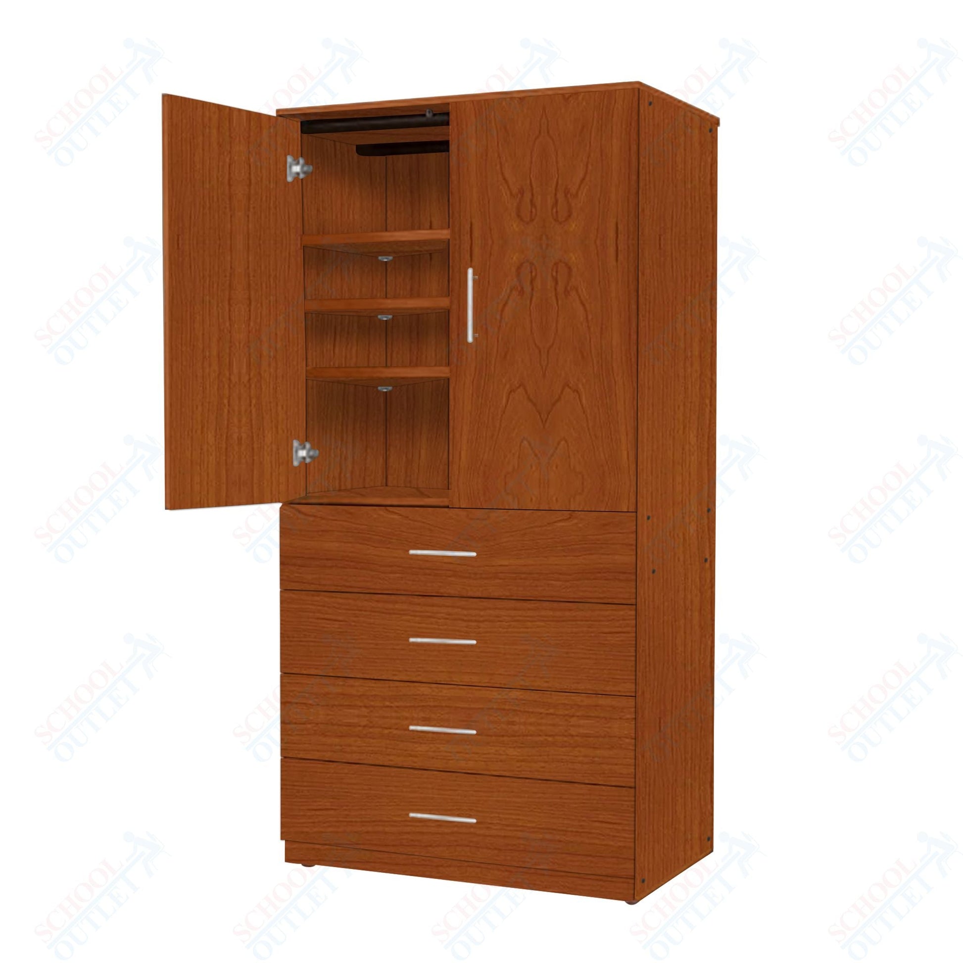 Marco Mobile Tall Cabinet, Doors, 4 Drawers, 3 Adjustable Shelves - 84"H x 48"W x 30"D (3333 - 48844) - SchoolOutlet