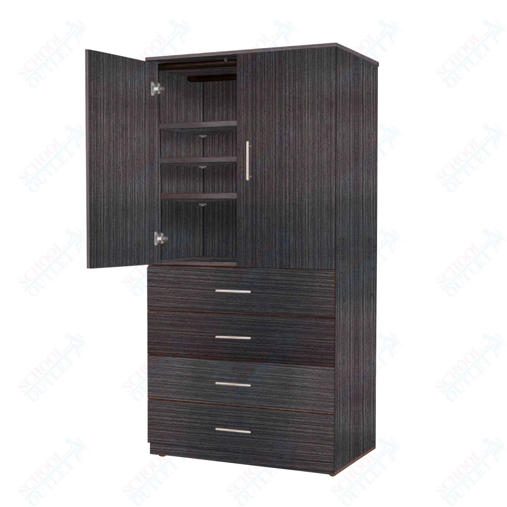 Marco Mobile Tall Cabinet, Doors, 4 Drawers, 3 Adjustable Shelves - 84"H x 48"W x 30"D (3333 - 48844) - SchoolOutlet