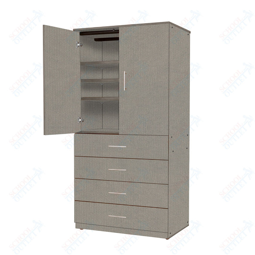 Marco Mobile Tall Cabinet, Doors, 4 Drawers, 3 Adjustable Shelves - 84"H x 48"W x 30"D (3333 - 48844) - SchoolOutlet