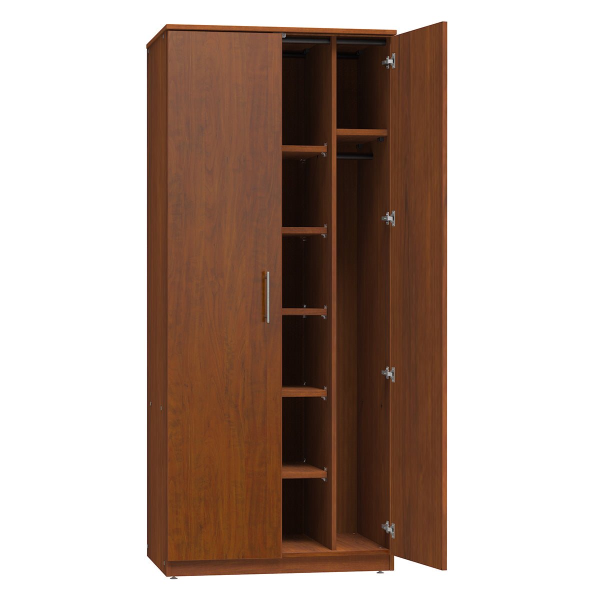 Marco Mobile Wardrobe, Doors, 1 Fixed and 5 Adjustable Shelves, Hanger Rod - 84"H x 36"W x 30"D (3335 - 36844) - SchoolOutlet