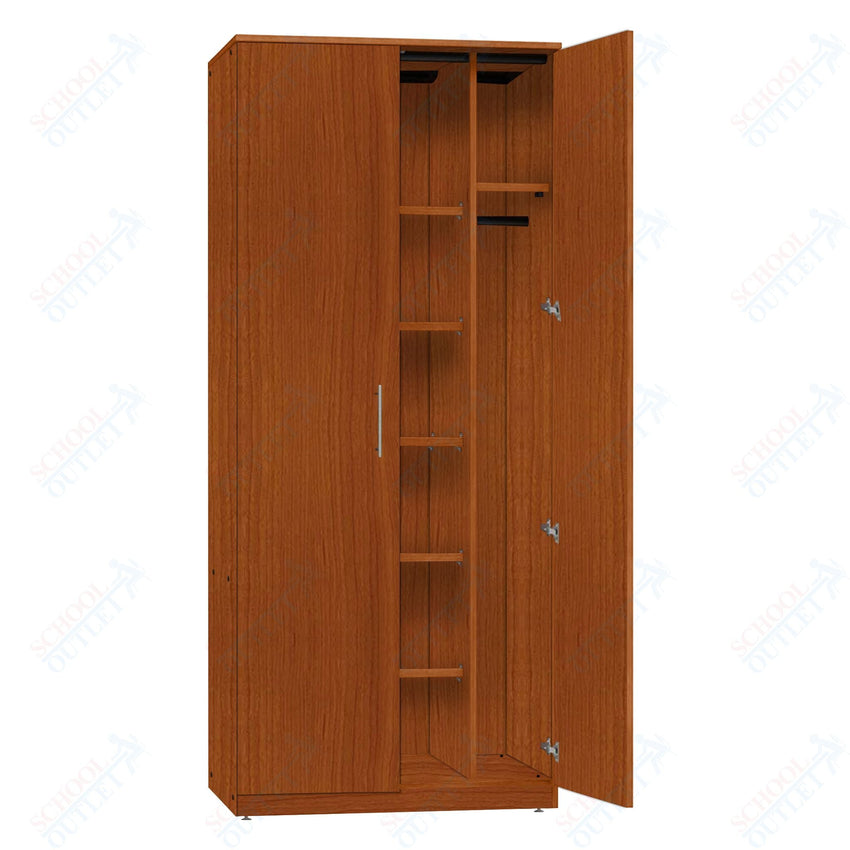 Marco Mobile Wardrobe, Doors, 1 Fixed and 5 Adjustable Shelves, Hanger Rod - 84"H x 36"W x 30"D (3335 - 36844) - SchoolOutlet