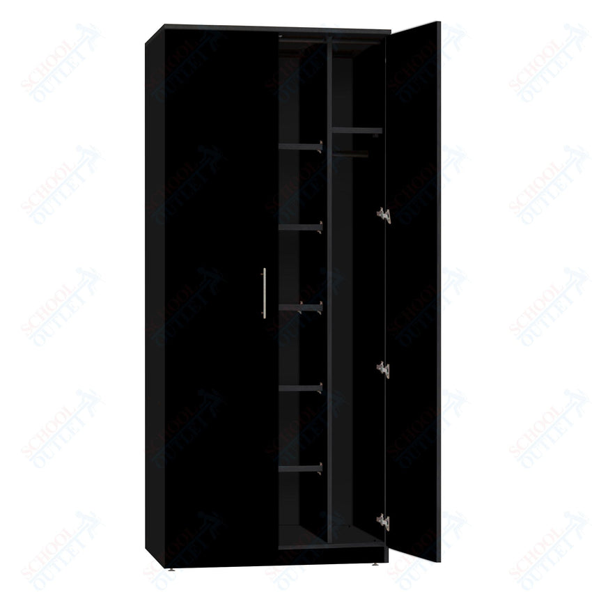 Marco Mobile Wardrobe, Doors, 1 Fixed and 4 Adjustable Shelves, Hanger Rod - 72"H x 48"W x 24"D (3335 - 48723) - SchoolOutlet