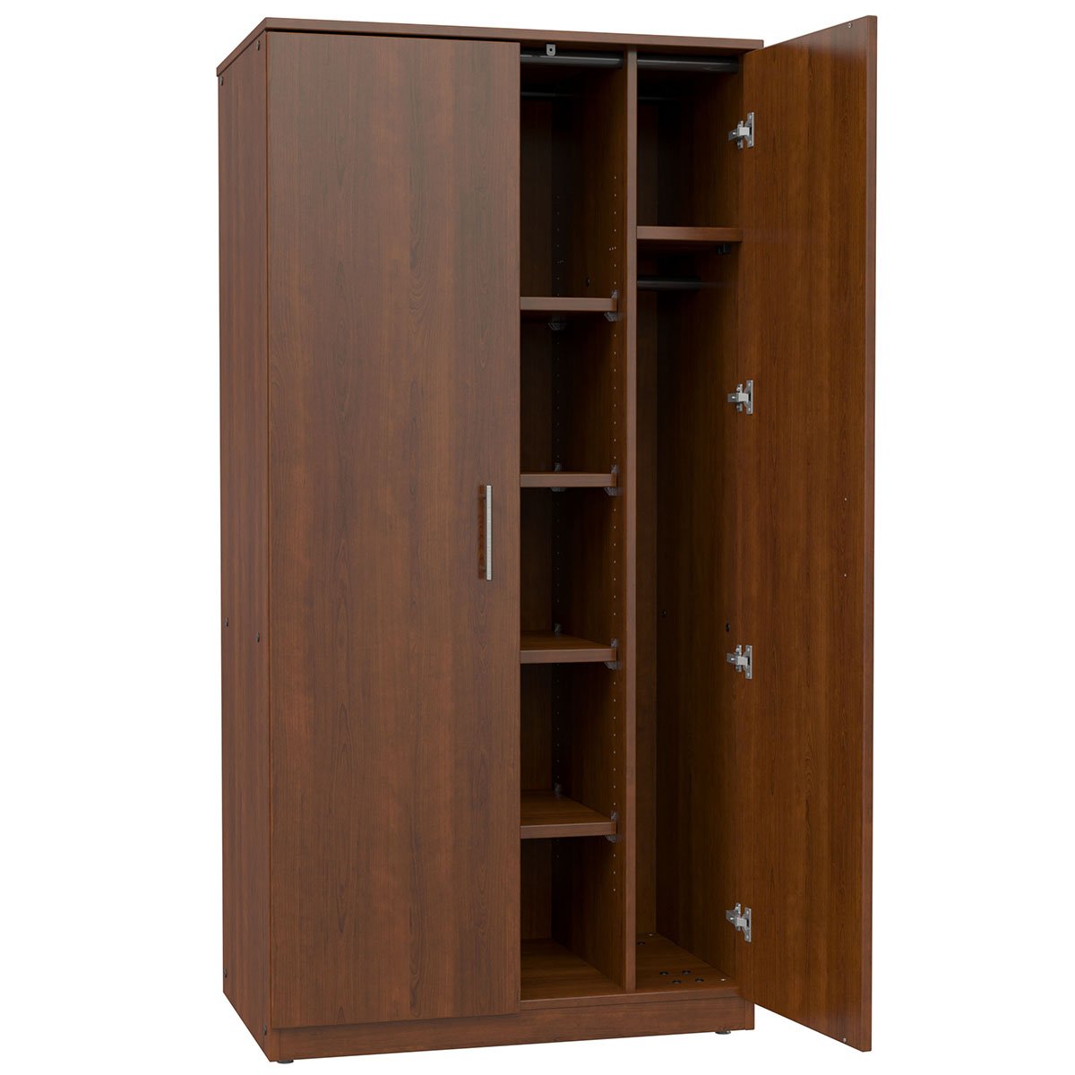 Marco Mobile Wardrobe, Doors, 1 Fixed and 4 Adjustable Shelves, Hanger Rod - 72"H x 48"W x 24"D (3335 - 48723) - SchoolOutlet