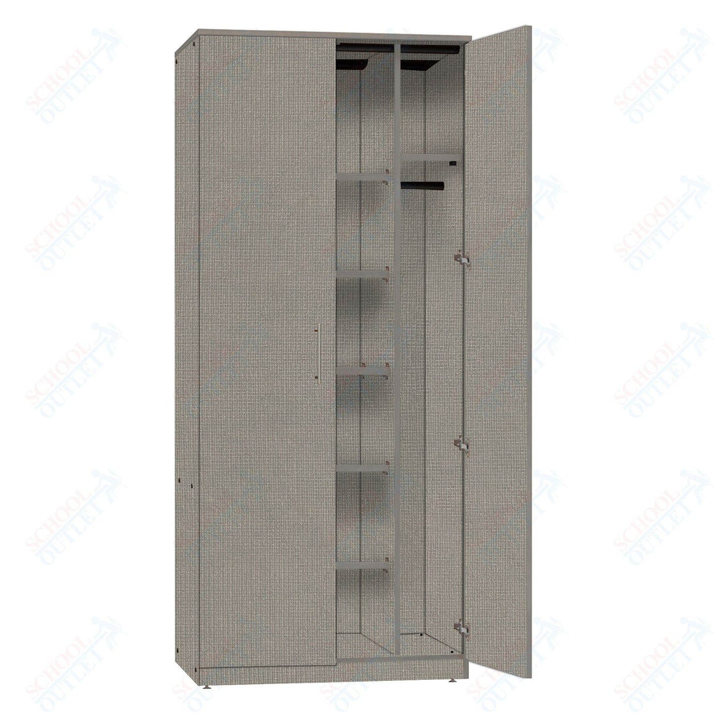 Marco Mobile Wardrobe, Doors, 1 Fixed and 4 Adjustable Shelves, Hanger Rod - 72"H x 48"W x 24"D (3335 - 48723) - SchoolOutlet