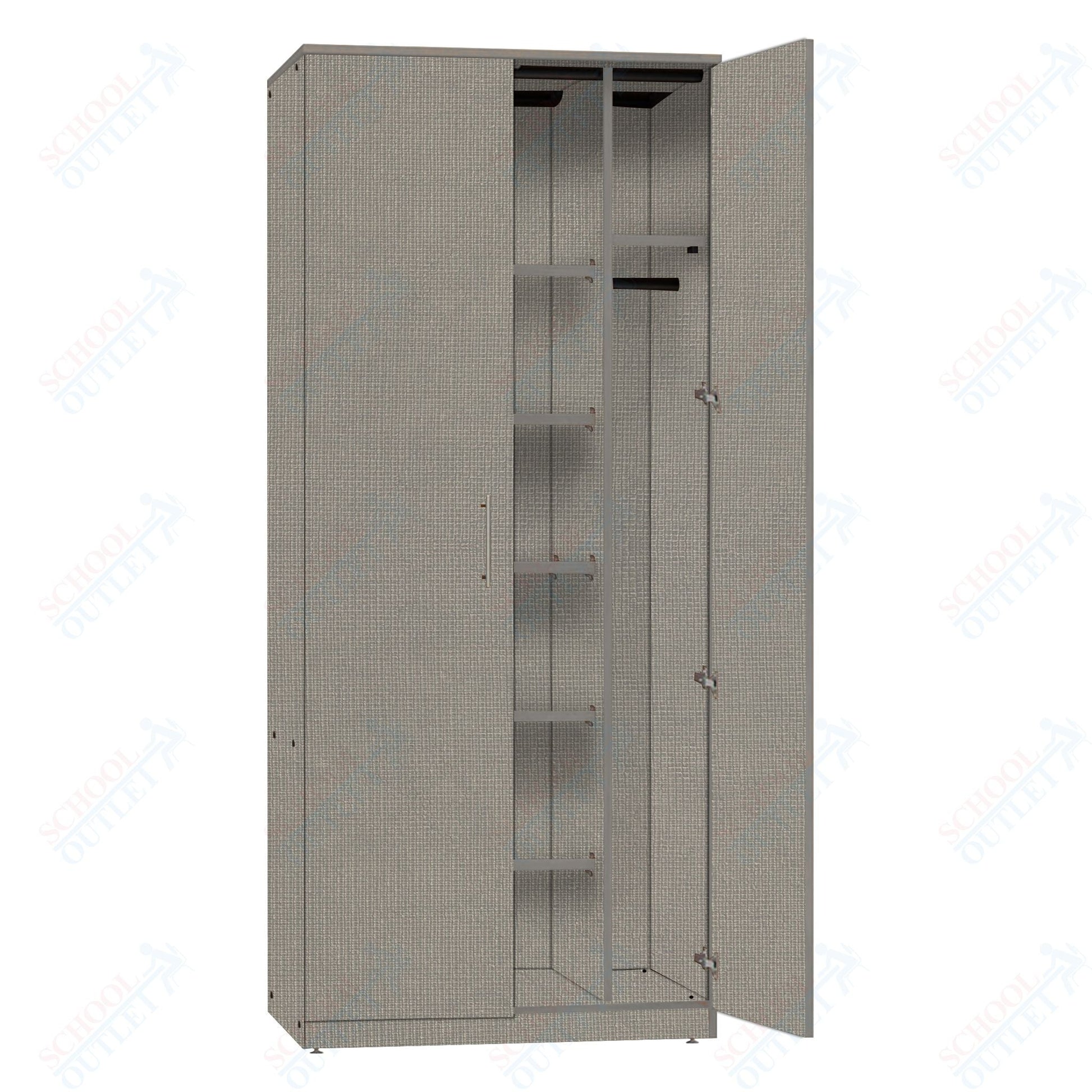 Marco Mobile Wardrobe, Doors, 1 Fixed and 4 Adjustable Shelves, Hanger Rod - 72"H x 48"W x 24"D (3335 - 48723) - SchoolOutlet