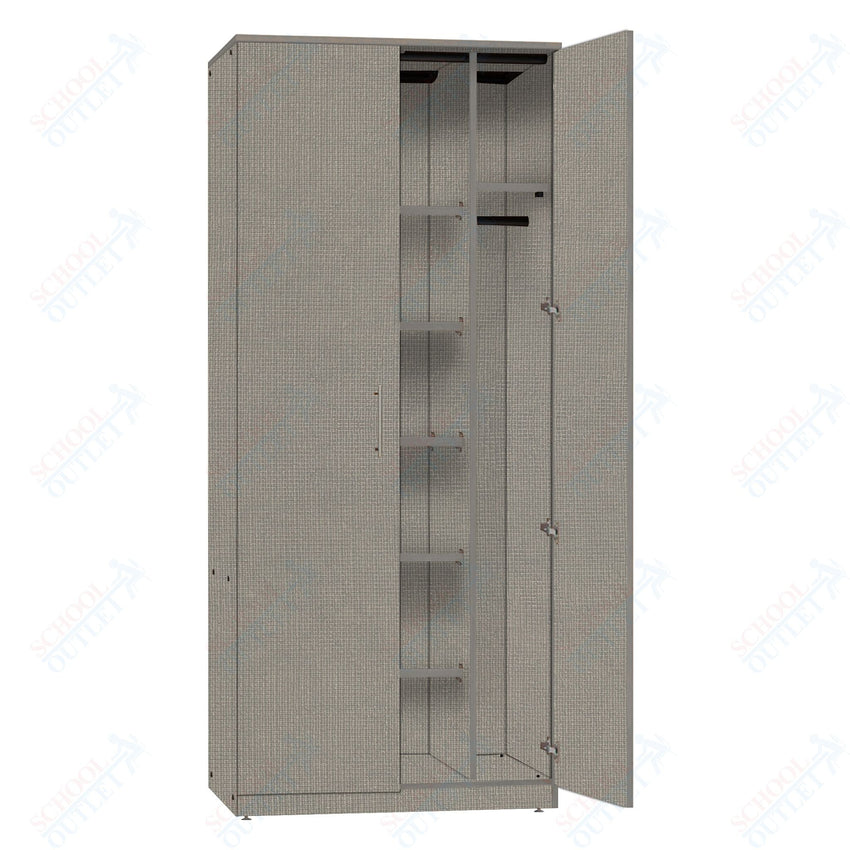 Marco Mobile Wardrobe, Doors, 1 Fixed and 4 Adjustable Shelves, Hanger Rod - 72"H x 48"W x 24"D (3335 - 48723) - SchoolOutlet