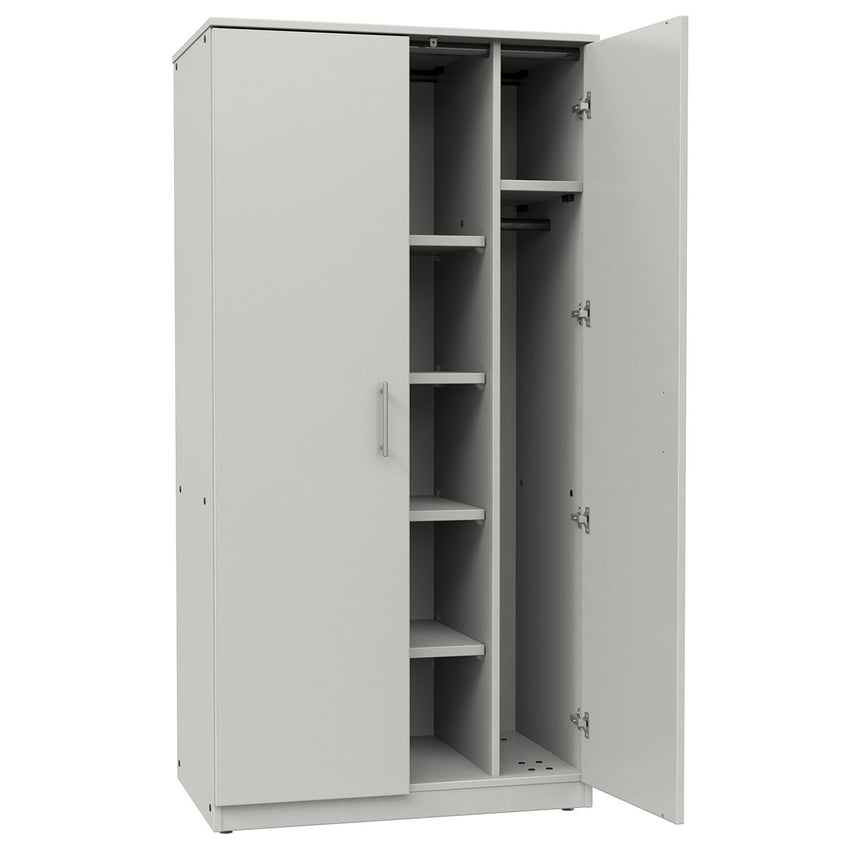 Marco Mobile Wardrobe, Doors, 1 Fixed and 4 Adjustable Shelves, Hanger Rod - 72"H x 48"W x 30"D (3335 - 48724) - SchoolOutlet