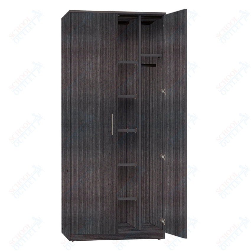 Marco Mobile Wardrobe, Doors, 1 Fixed and 5 Adjustable Shelves, Hanger Rod - 84"H x 48"W x 30"D (3335 - 48844) - SchoolOutlet