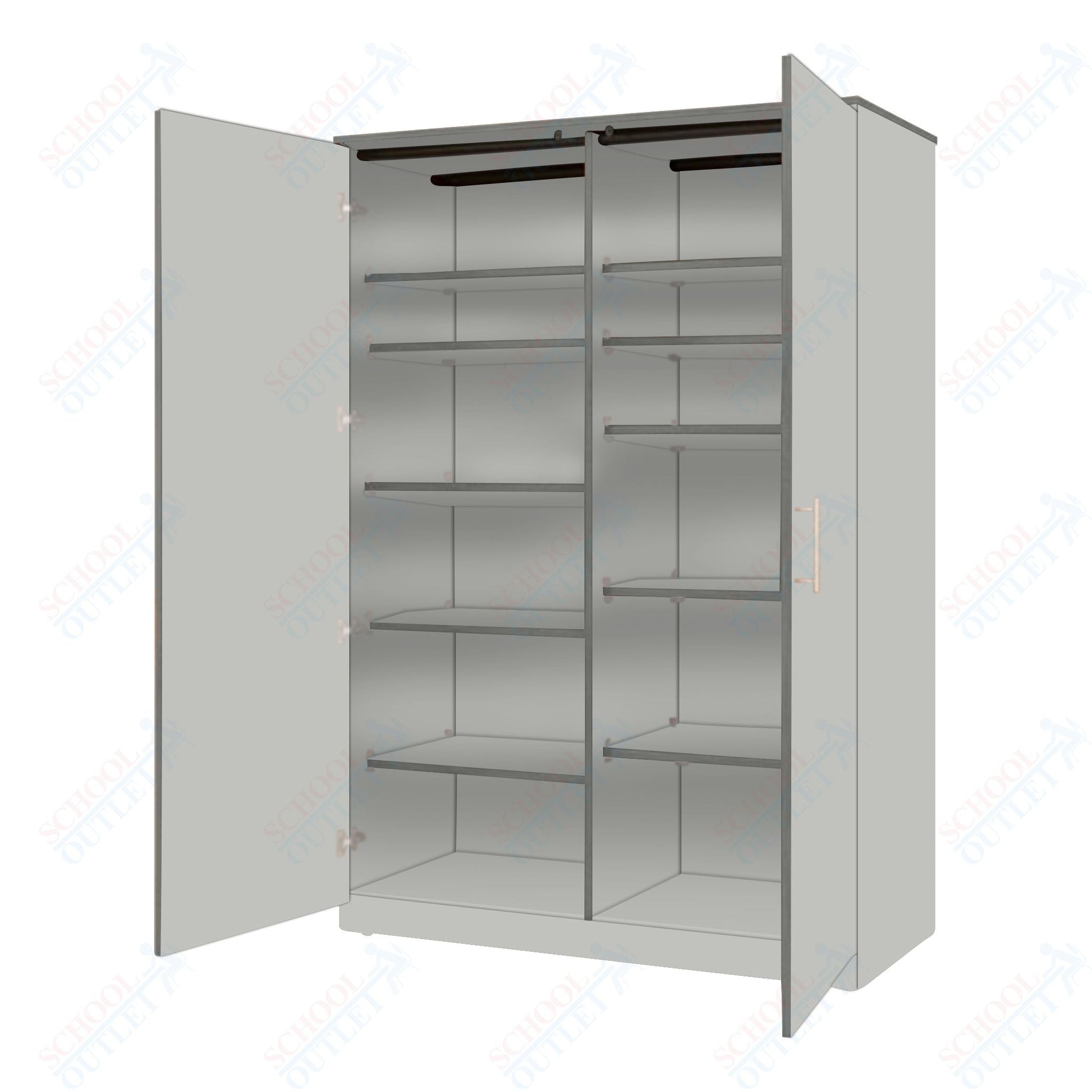 Marco Mobile Tall Cabinet Divider with Doors, 10 Adjustable Shelves - 84"H x 48"W x 24"D (3336 - 48843) - SchoolOutlet