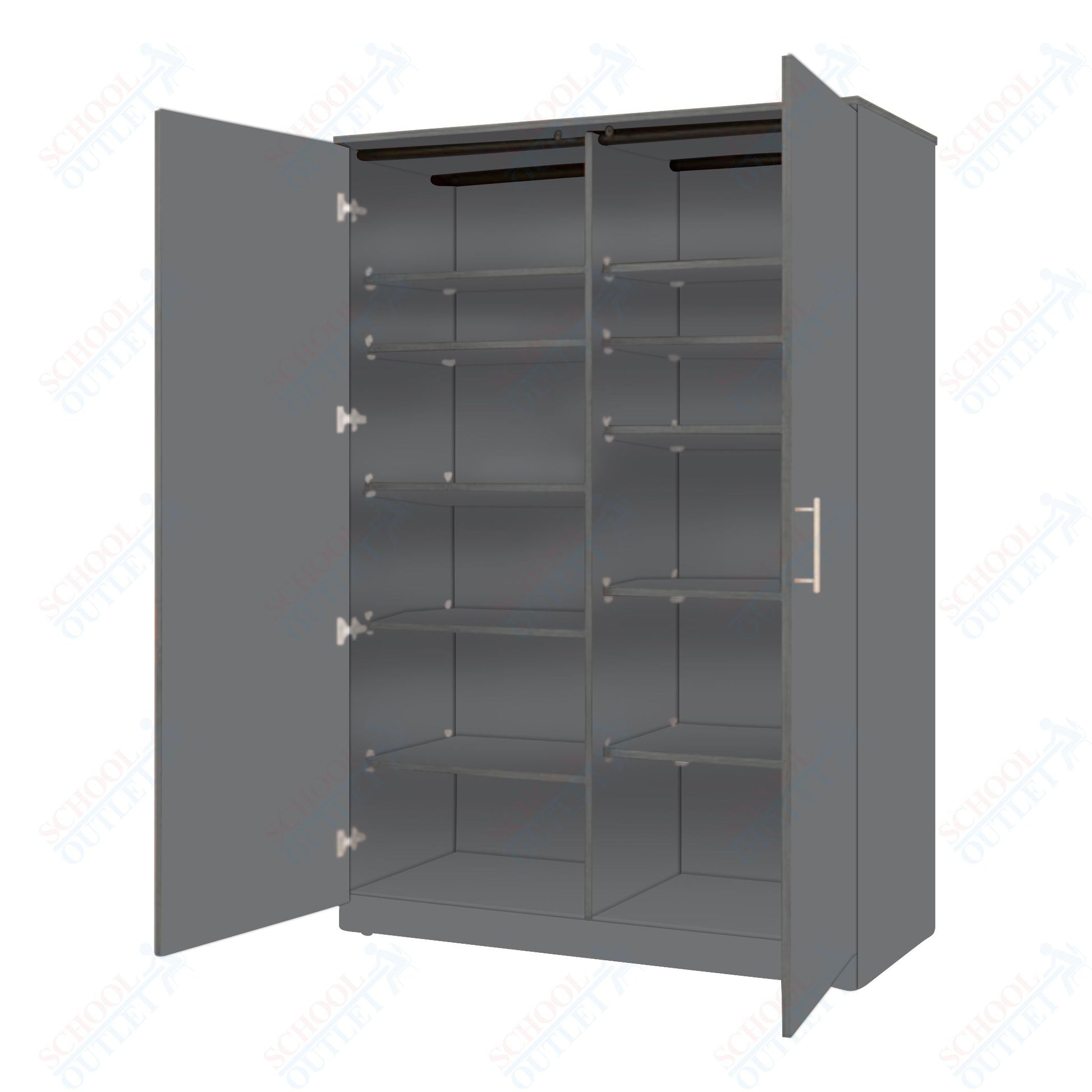 Marco Mobile Tall Cabinet Divider with Doors, 10 Adjustable Shelves - 84"H x 48"W x 24"D (3336 - 48843) - SchoolOutlet