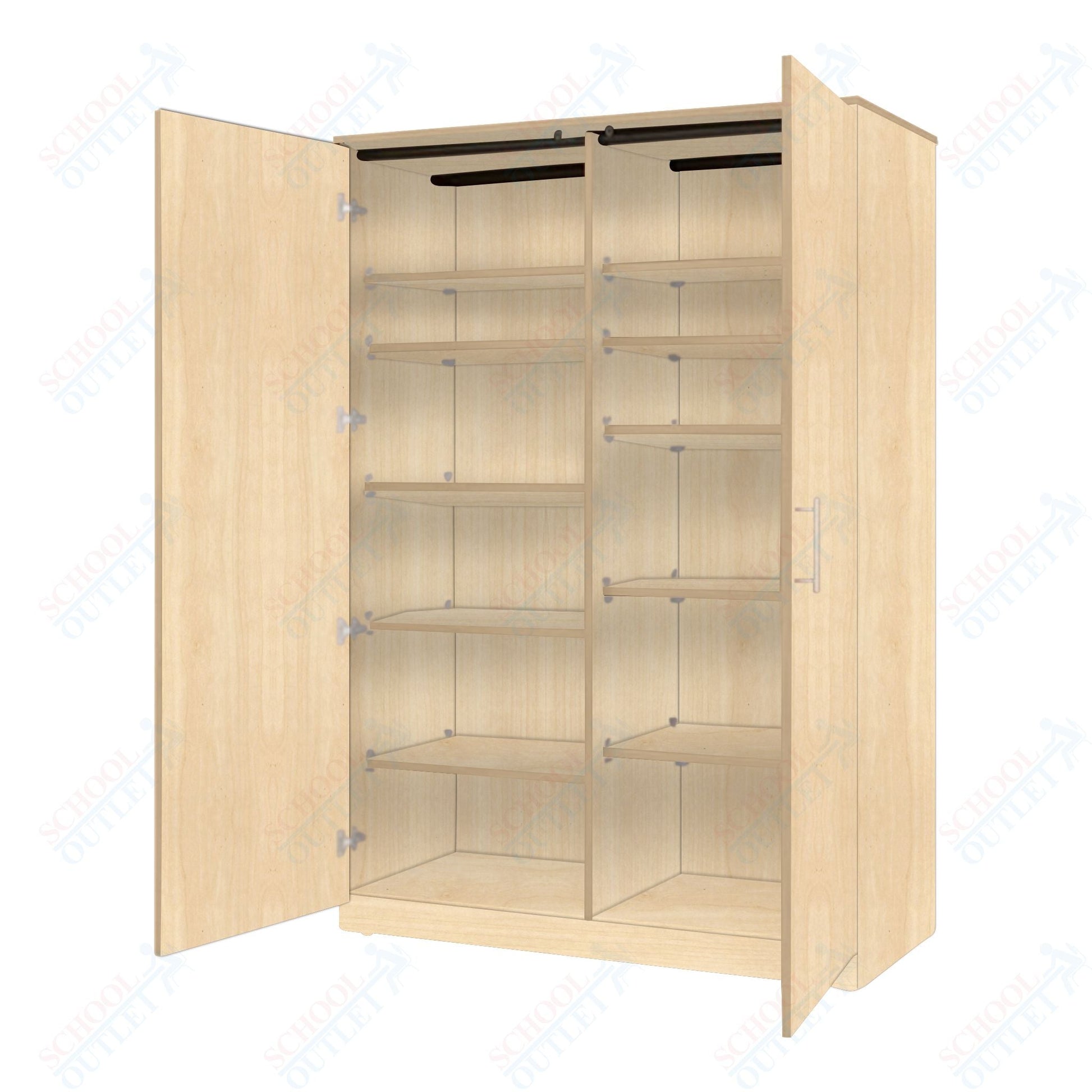 Marco Mobile Tall Cabinet Divider with Doors, 10 Adjustable Shelves - 84"H x 48"W x 24"D (3336 - 48843) - SchoolOutlet