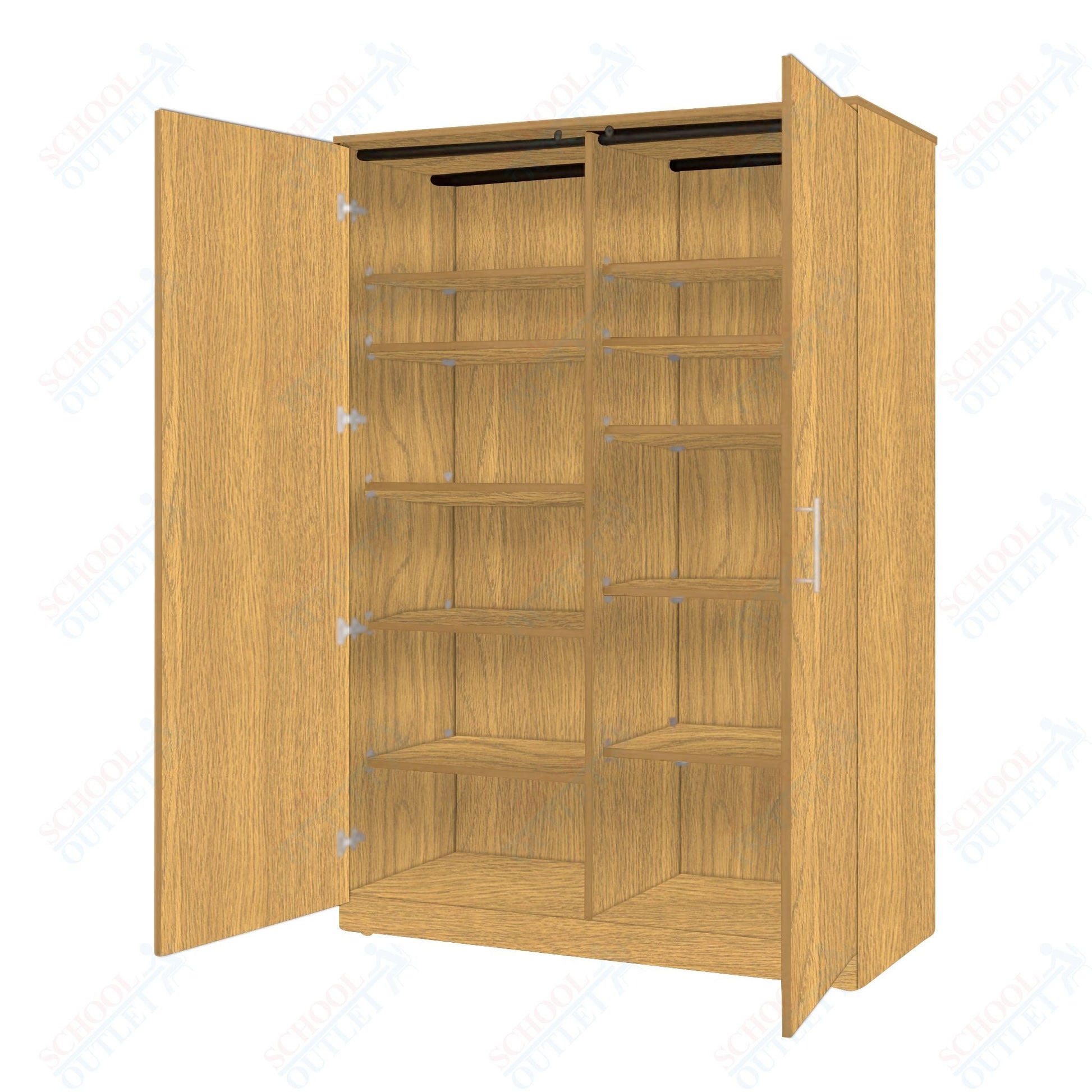 Marco Mobile Tall Cabinet Divider with Doors, 10 Adjustable Shelves - 84"H x 48"W x 24"D (3336 - 48843) - SchoolOutlet