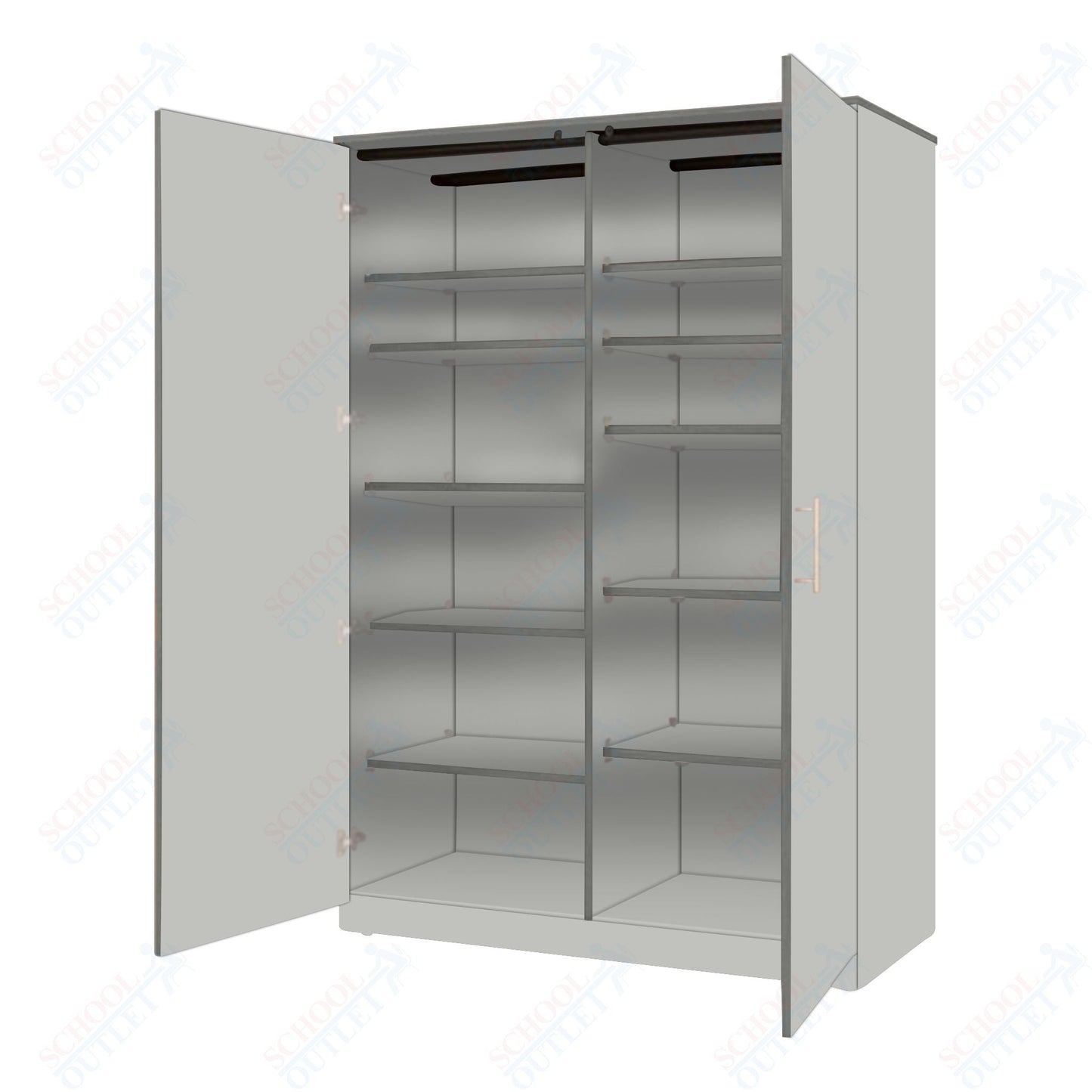 Marco Mobile Tall Cabinet Divider with Doors, 10 Adjustable Shelves - 84"H x 48"W x 30"D (3336 - 48844) - SchoolOutlet
