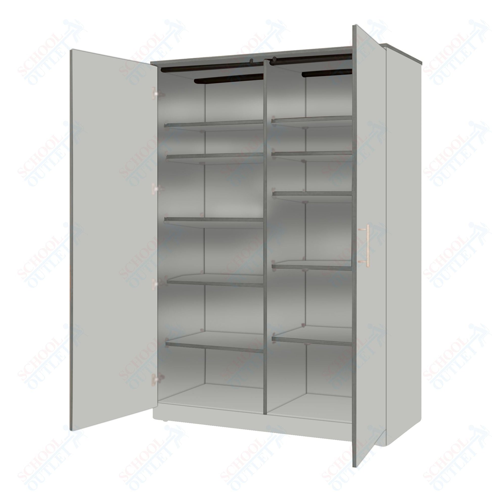 Marco Mobile Tall Cabinet Divider with Doors, 10 Adjustable Shelves - 84"H x 48"W x 30"D (3336 - 48844) - SchoolOutlet