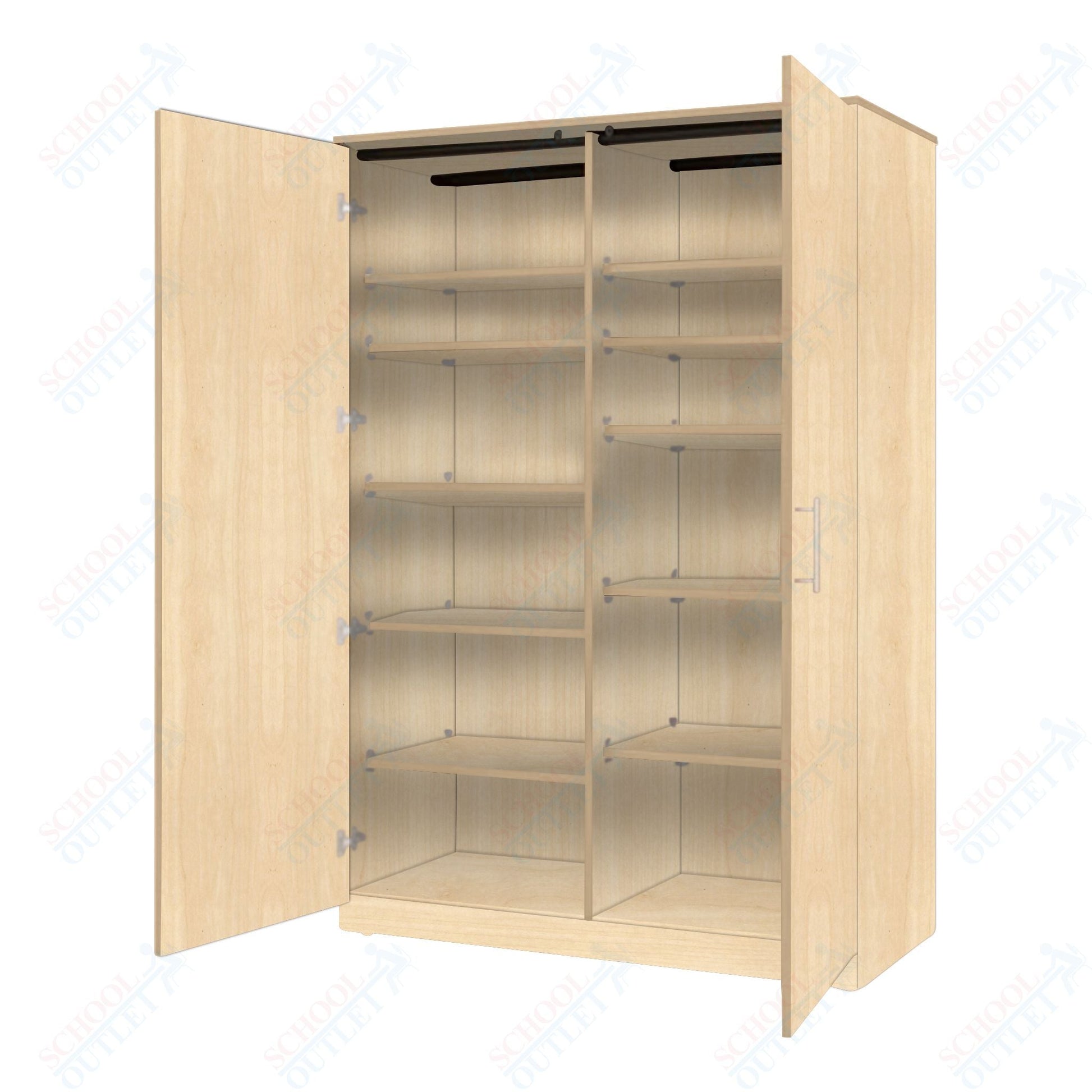 Marco Mobile Tall Cabinet Divider with Doors, 10 Adjustable Shelves - 84"H x 48"W x 30"D (3336 - 48844) - SchoolOutlet