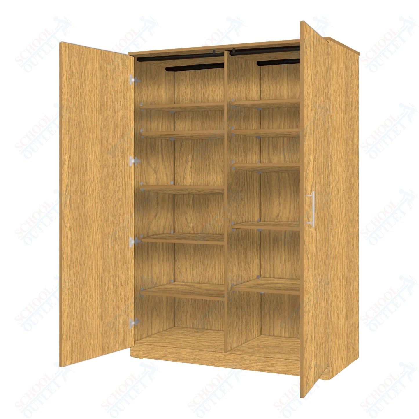 Marco Mobile Tall Cabinet Divider with Doors, 10 Adjustable Shelves - 84"H x 48"W x 30"D (3336 - 48844) - SchoolOutlet