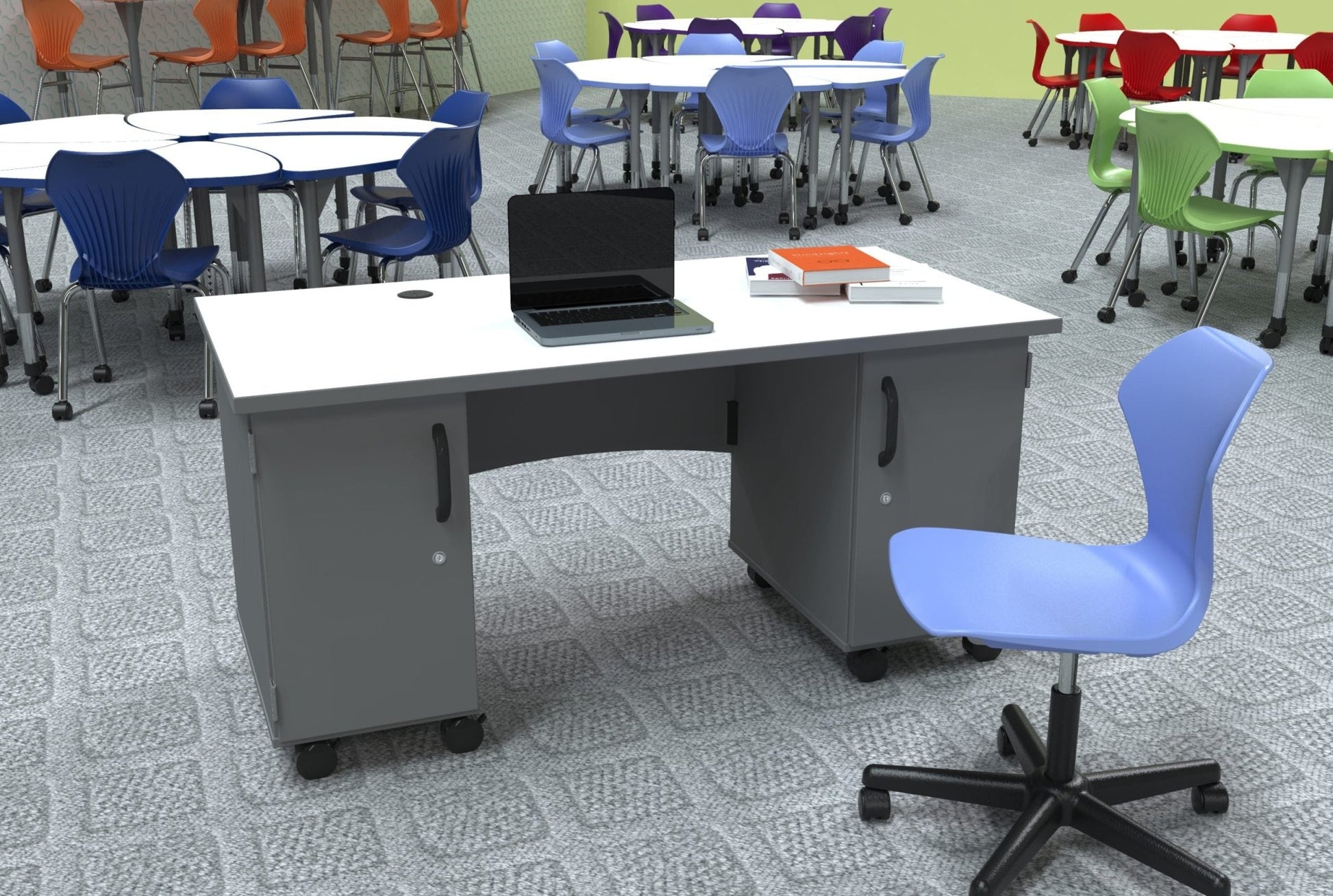 Marco Mobile Teacher's Desk w/ Double Cabinet (37 - 1305 - 31) - SchoolOutlet