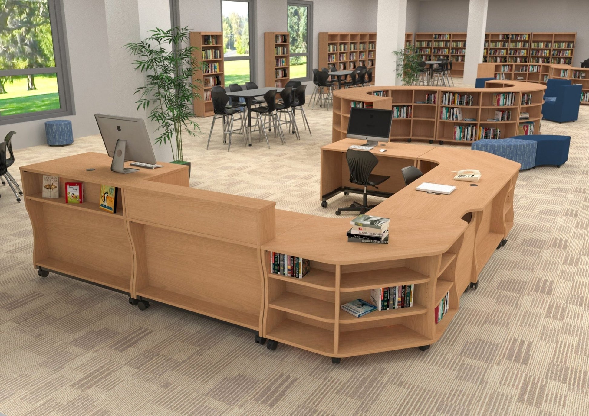 Marco Circulation Sitting Desk Customizable Modular Workspace for Educational Environments 47.6"W x 29.7"D x 30"H (MAR - 371312 - 00 - xx) - SchoolOutlet