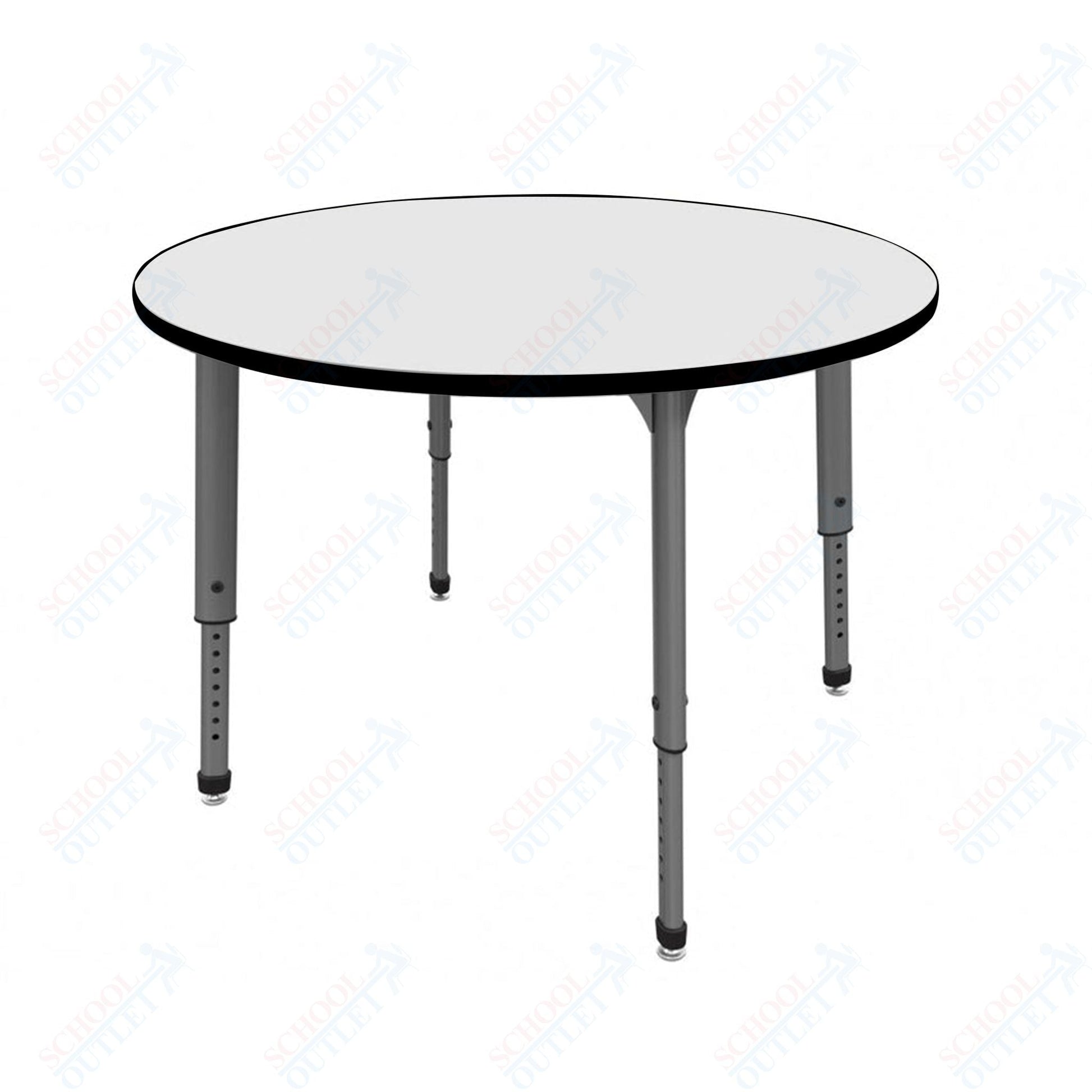 Marco Apex Series 60" Round School Activity Table w/ Dry Erase Top Adj Height 21" - 30" (38 - 2207 - DA) - SchoolOutlet