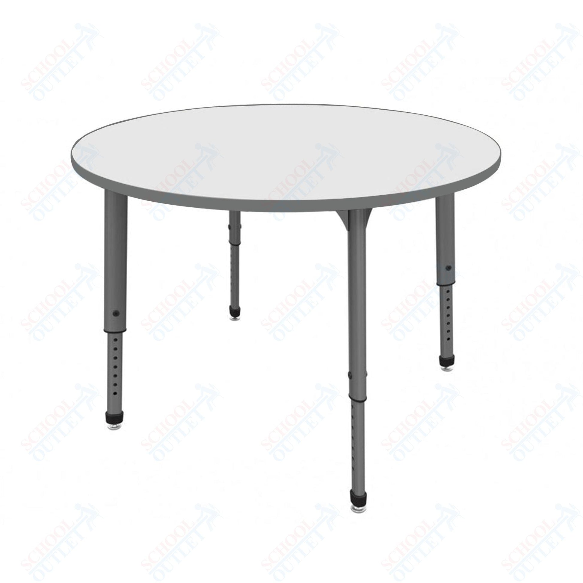 Marco Apex Series 60" Round School Activity Table w/ Dry Erase Top Adj Height 21" - 30" (38 - 2207 - DA) - SchoolOutlet