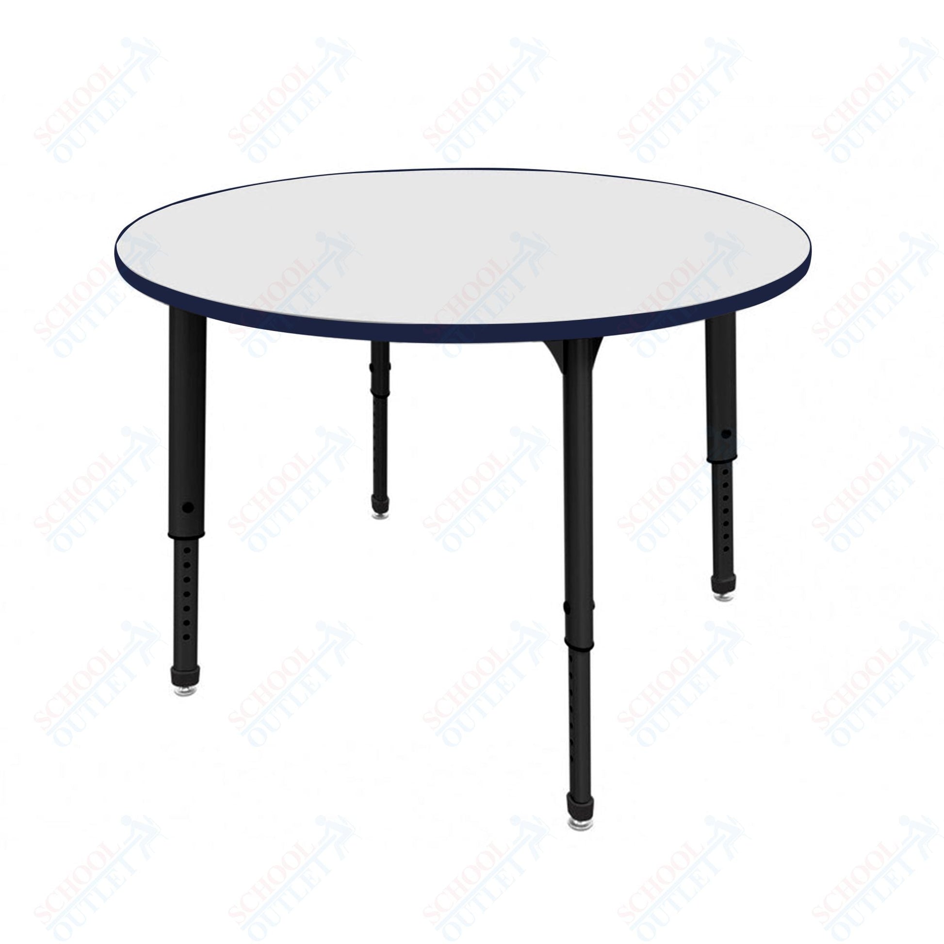 Marco Apex Series 60" Round School Activity Table w/ Dry Erase Top Adj Height 21" - 30" (38 - 2207 - DA) - SchoolOutlet