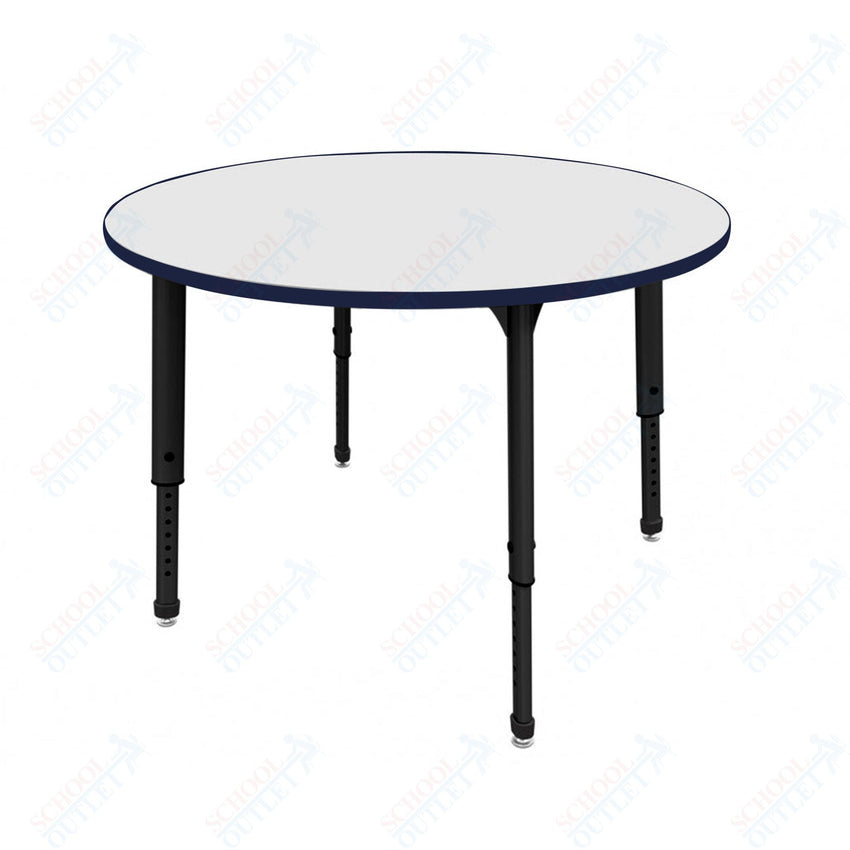 Marco Apex Series 60" Round School Activity Table w/ Dry Erase Top Adj Height 21" - 30" (38 - 2207 - DA) - SchoolOutlet