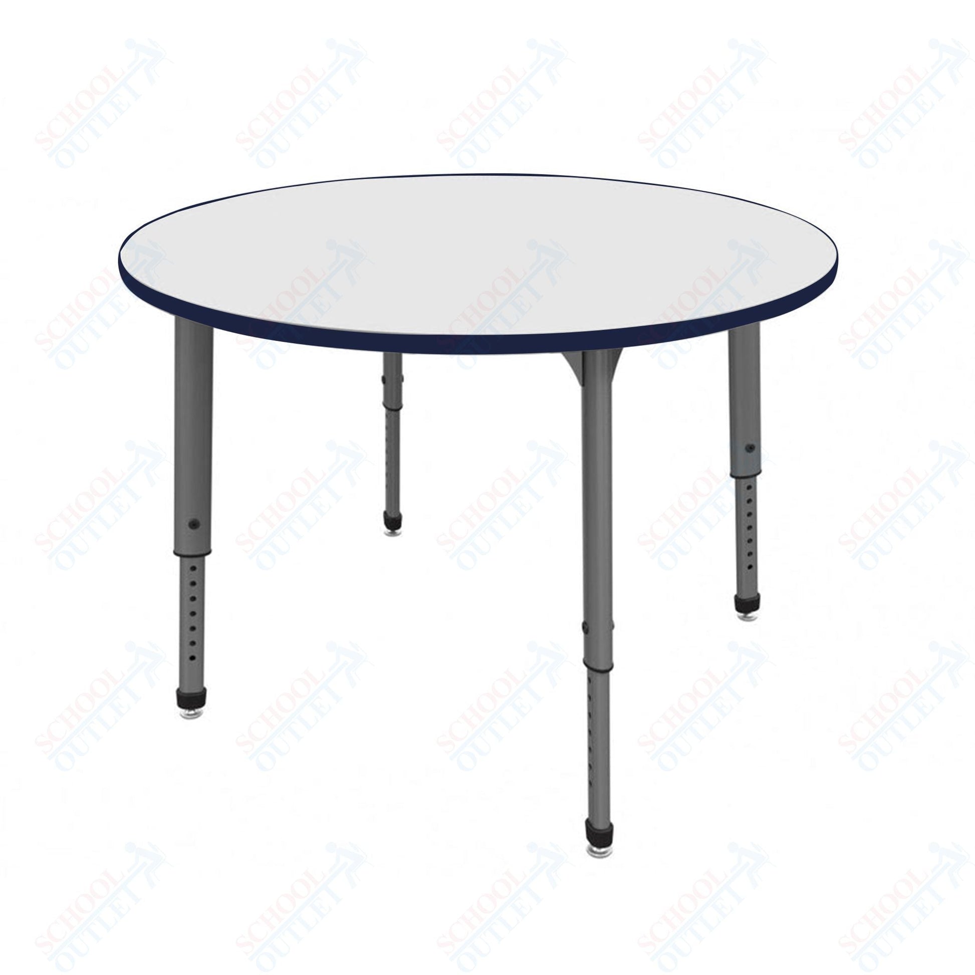 Marco Apex Series 60" Round School Activity Table w/ Dry Erase Top Adj Height 21" - 30" (38 - 2207 - DA) - SchoolOutlet